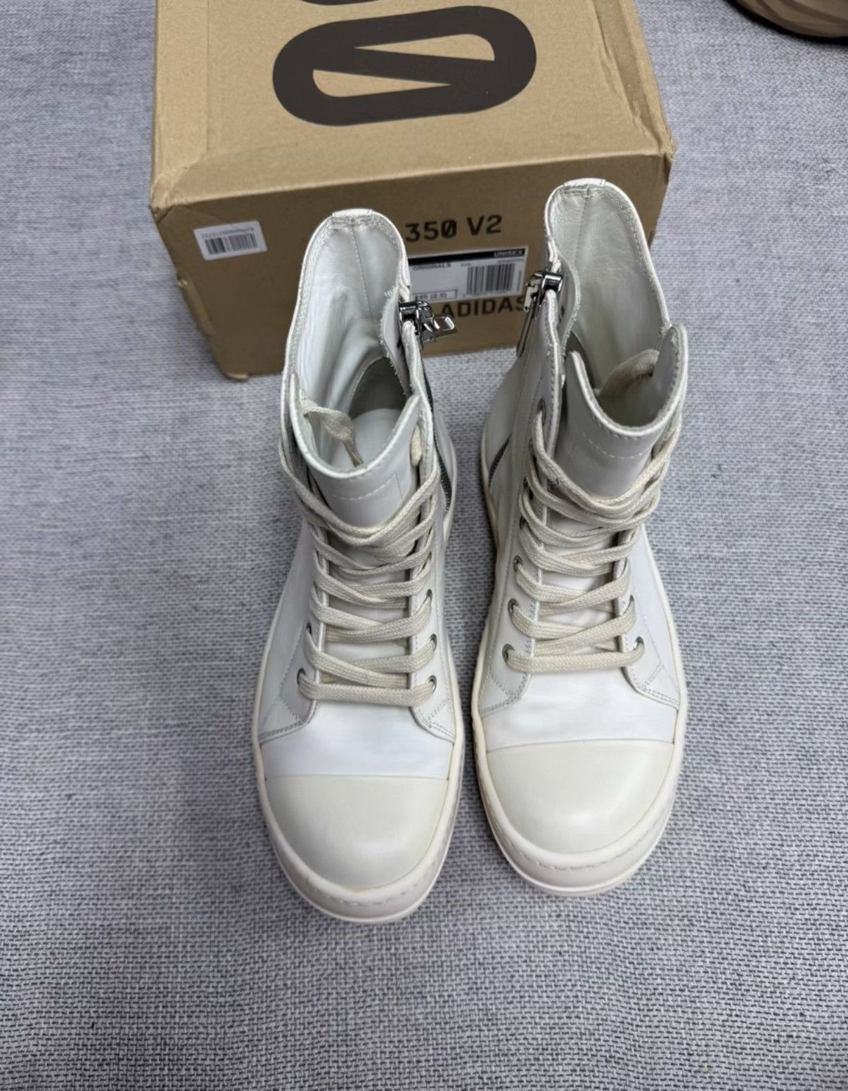 Rick Owens Rick Owens RO Main Line Milk White Leather Mega Converse K37 Size US 6.5 / IT 36.5 - 4 Thumbnail