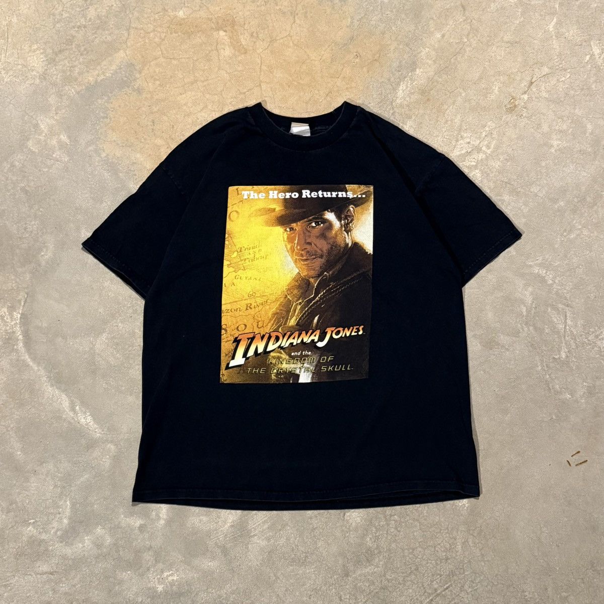 Vintage Vtg 2000s Indiana Jones Faded Movie Promo Tee ERD Grunge Size US XL / EU 56 / 4 - 1 Thumbnail