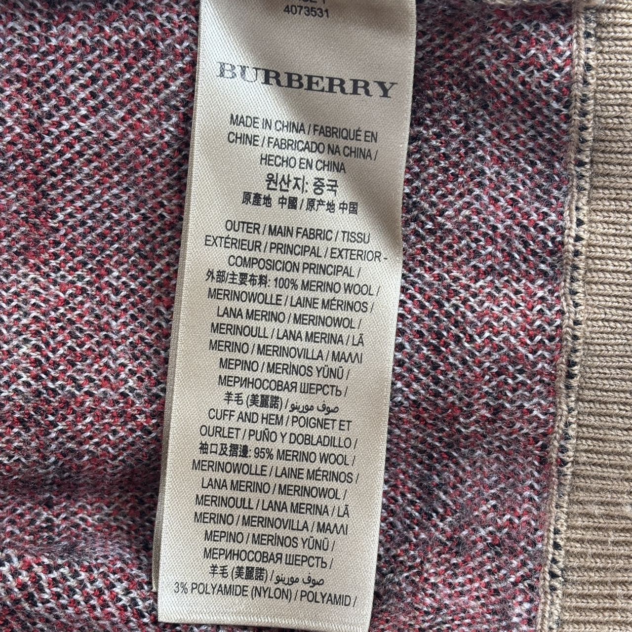 Burberry Burberry Check Graffiti Pullover Sweater Women Khaki K26WX Size M / US 6-8 / IT 42-44 - 6 Thumbnail