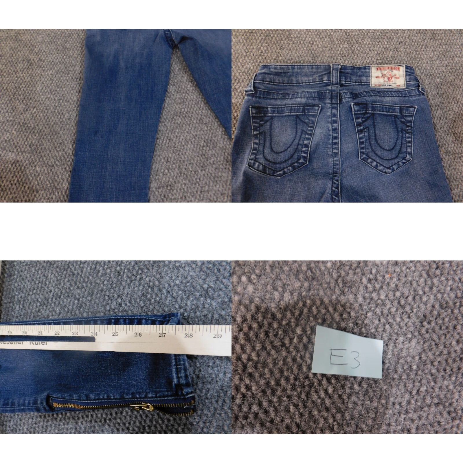 True Religion true religion jeans Women Skinny Jeans 28 Blue Denim Zip Ankle Stretch Vintage Cowboy 28in Inseam Womens Size 26" / US 2 / IT 38 - 8 Thumbnail