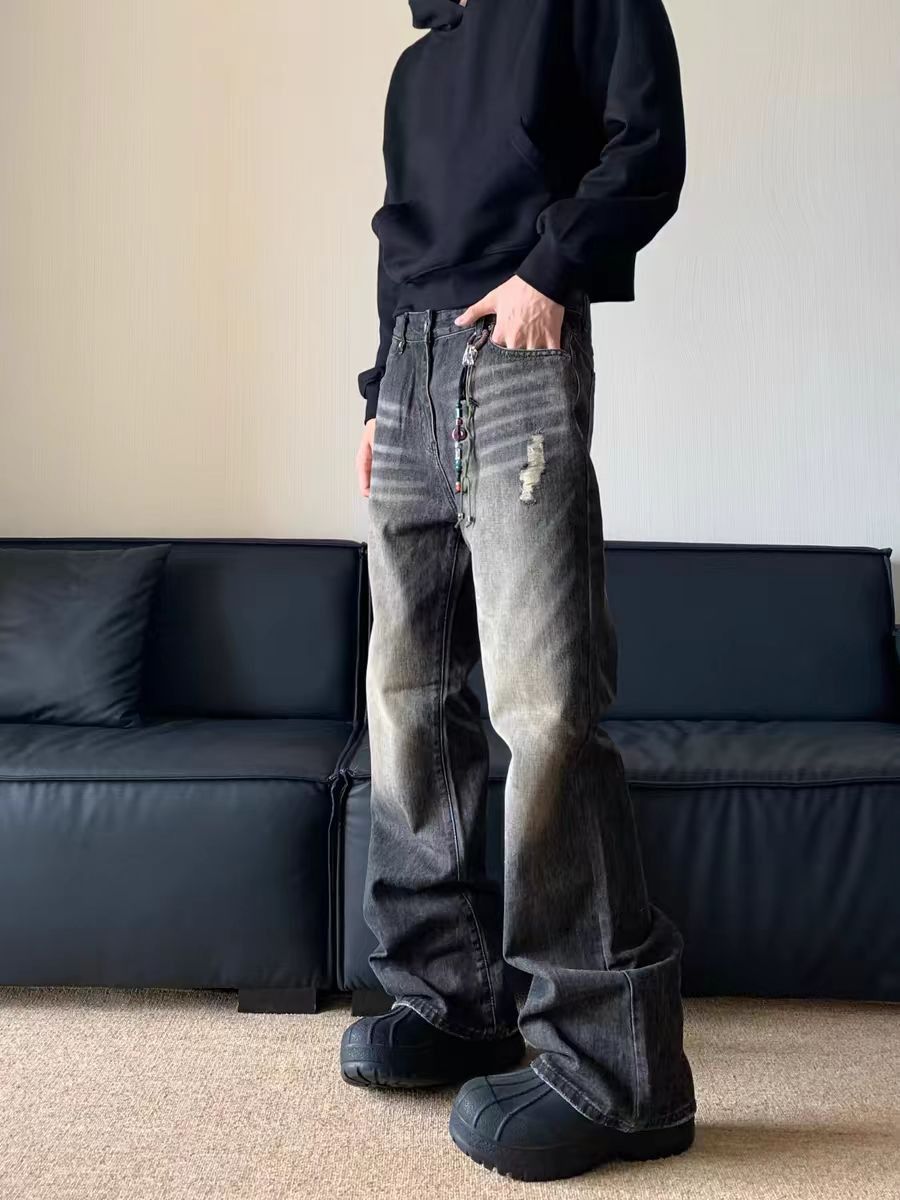 Japanese Brand × Jean Vintage Washed Straight Leg Aged Jeans Size US 34 / EU 50 - 1 Thumbnail