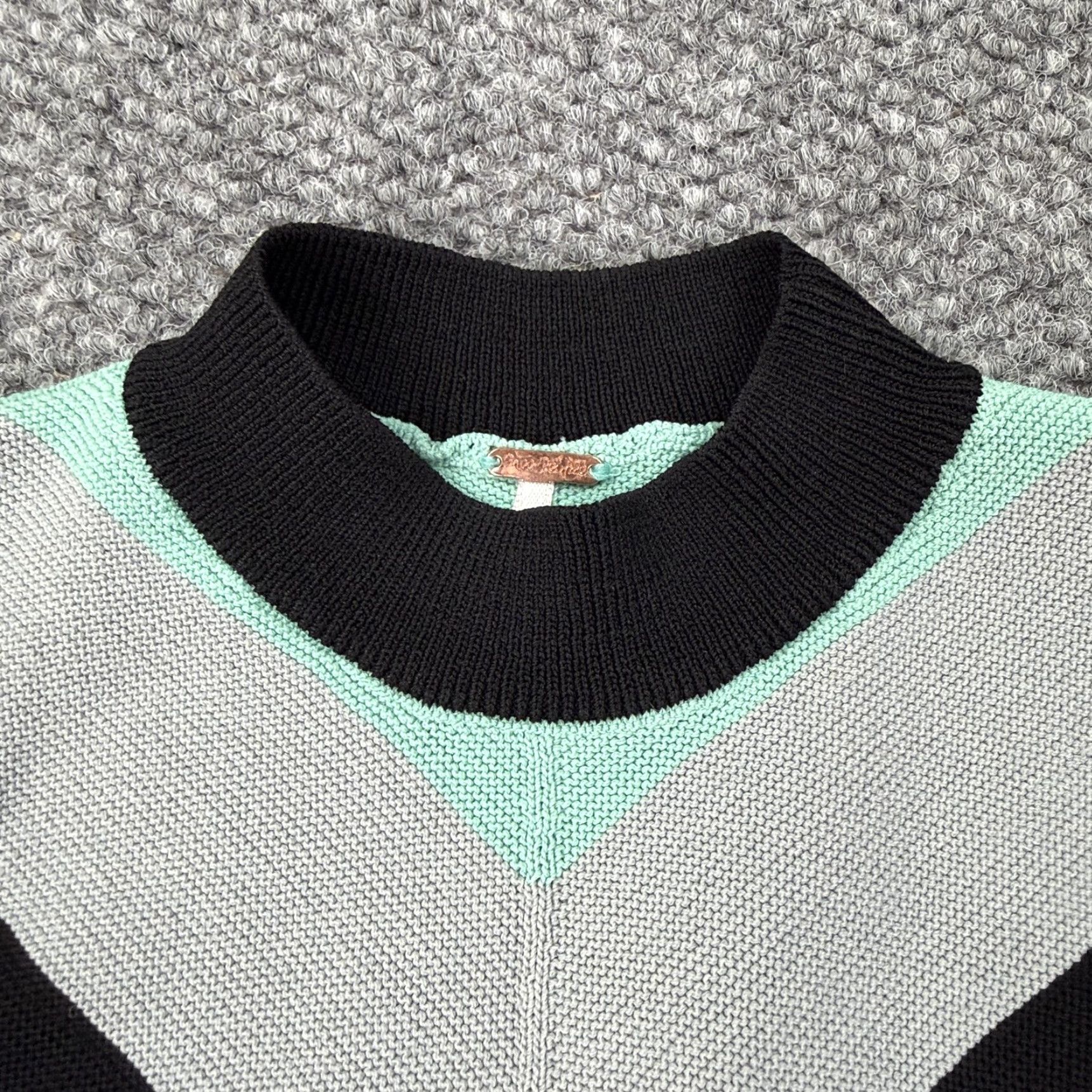 Free People FREE PEOPLE Sweater Dress Womens XS Multicolor Chevron Sleeveless Mock Neck Casual Size XS / US 0-2 / IT 36-38 - 3 Thumbnail