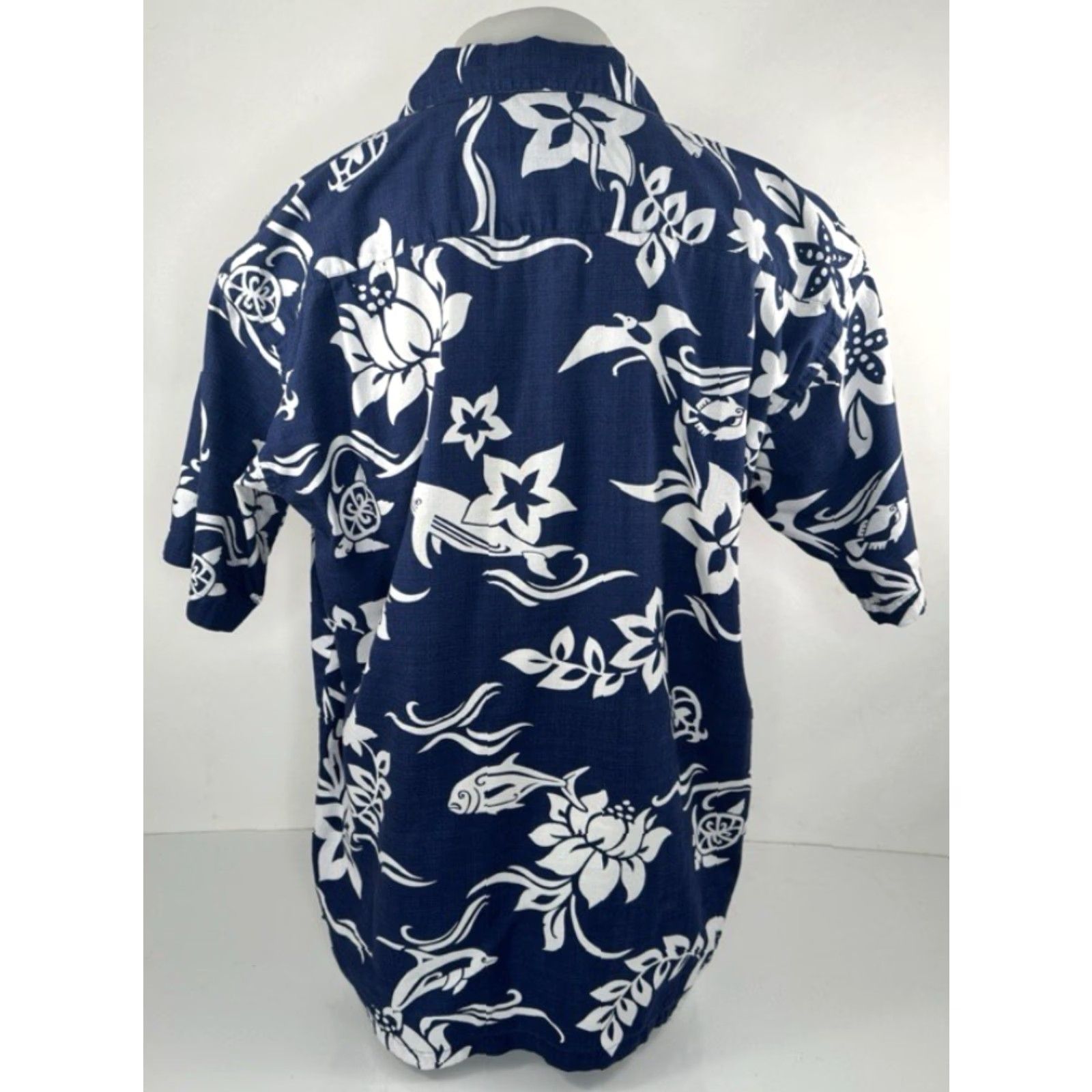 Patagonia Patagonia - Whale Dolphin Floral Hawaiian Aloha Sea Turtle L Shirt - Men - Short Sleeve Button-Up - Blue - Floral Pattern Size US L / EU 52-54 / 3 - 3 Thumbnail