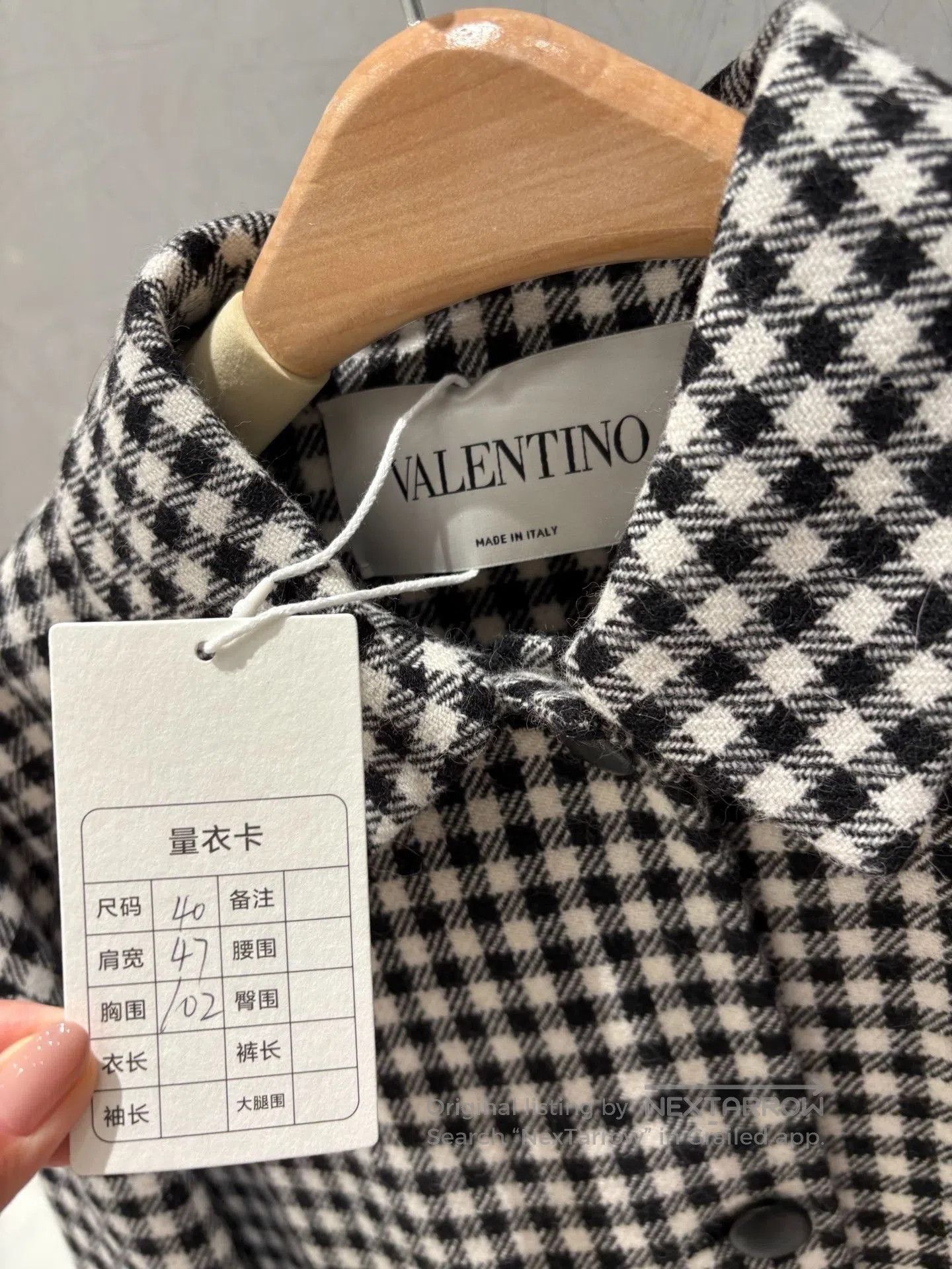 Valentino Valentino Wool Rabbit Hair Houndstooth Cropped Coat. Size S / US 4 / IT 40 - 6 Thumbnail