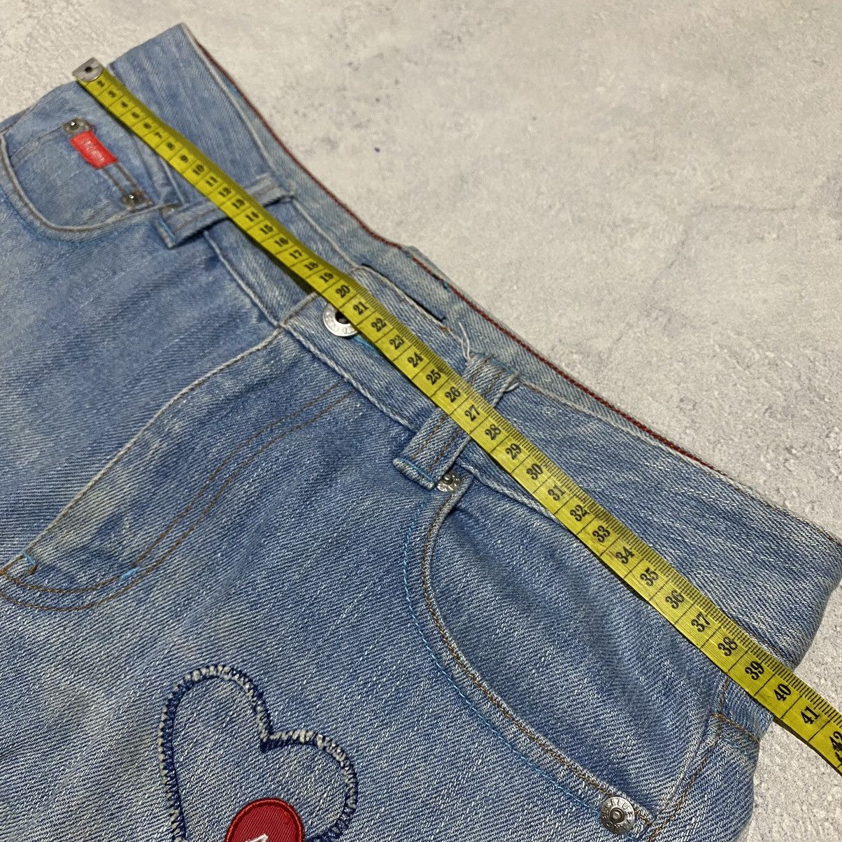 Angel Blue Angel Blue Distressed Patch Jeans Pants Size 31" - 12 Thumbnail