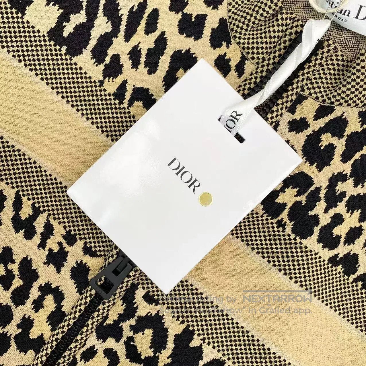 Dior Dior Leopard print back logo slogan long-sleeved jumpsuit| Size XXS / US 00 / IT 34 - 6 Thumbnail