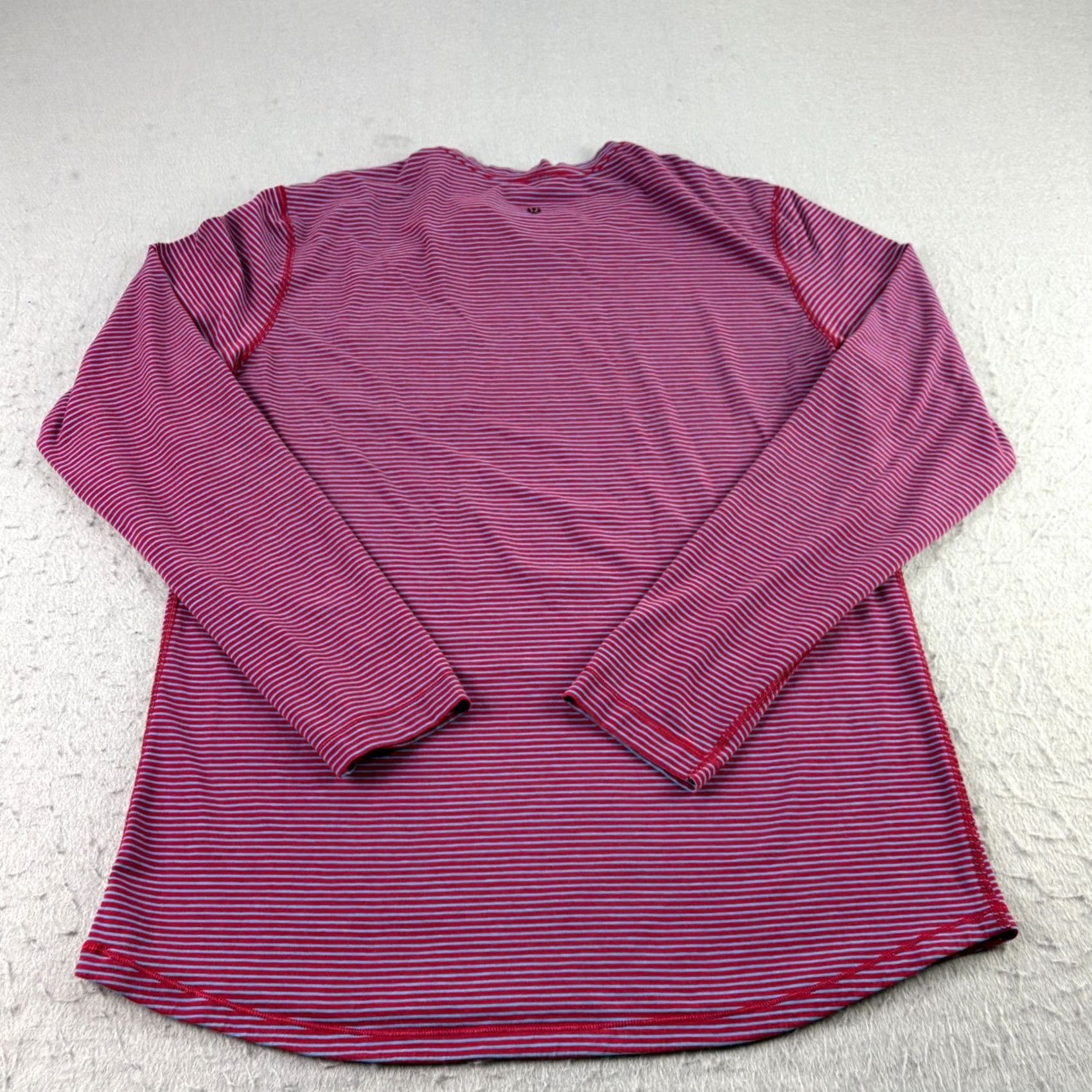 Lululemon Lululemon Shirt Mens L Red Striped Long Sleeve Crew Neck Basic Athleisure Shirt Size US L / EU 52-54 / 3 - 5 Thumbnail