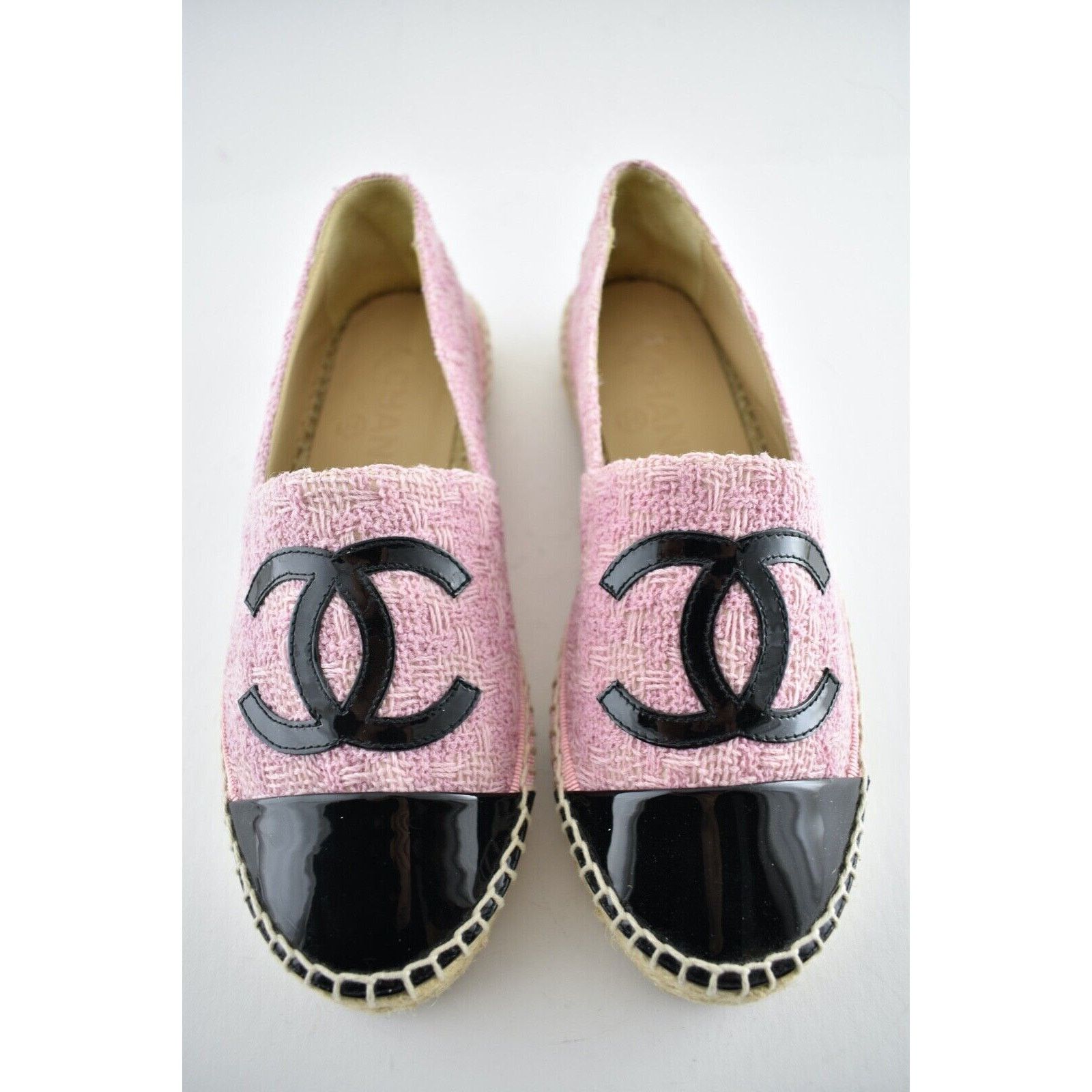 Chanel 19B Tweed C Logo Classic Double Sole Espadrille Flat 35 Size US 5 / IT 35 - 1 Thumbnail