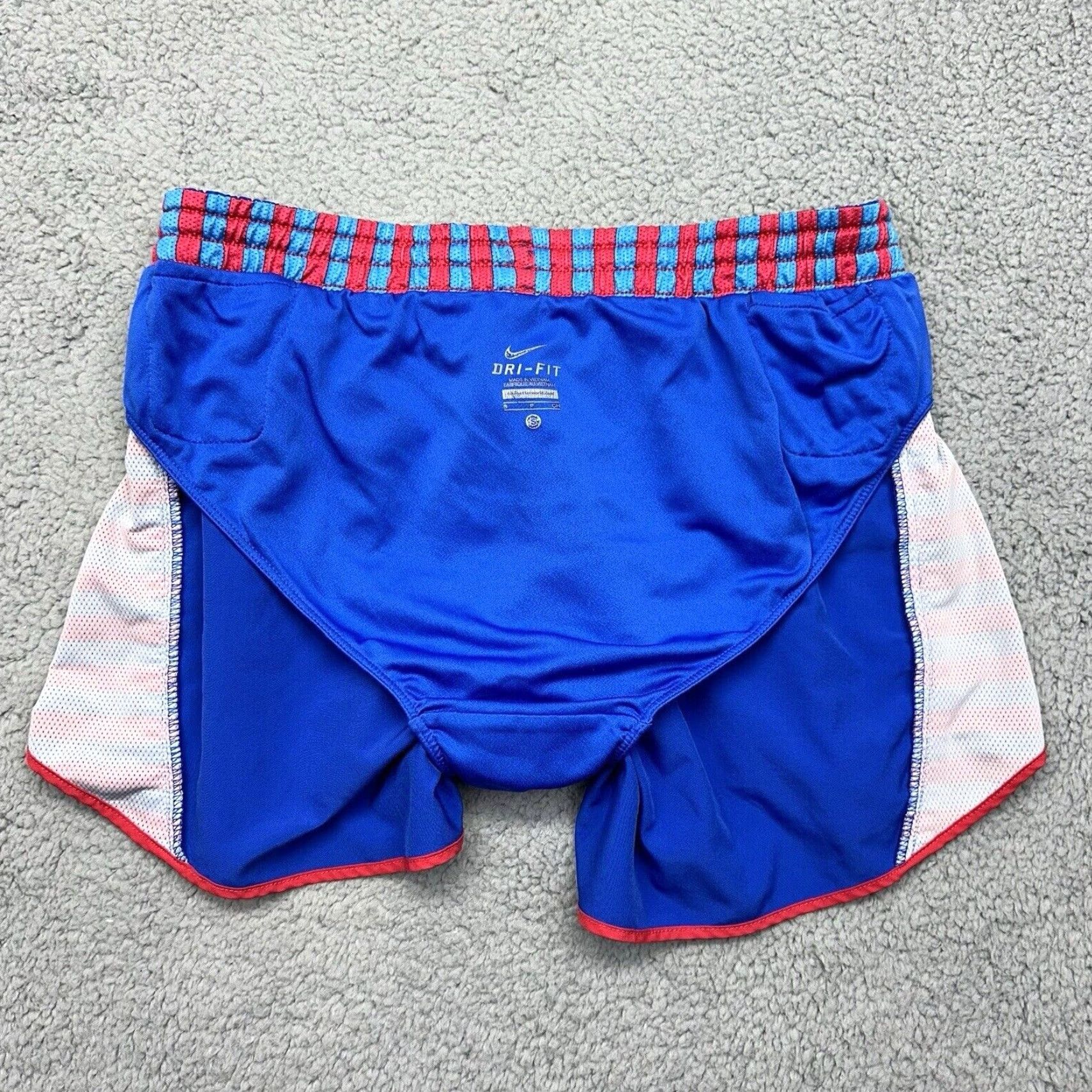 Nike Nike Women's Size Small Dri-Fit Lined Running Shorts Blue / Red Athletic Shorts 446190-419 Size 28" / US 6 / IT 42 - 5 Thumbnail