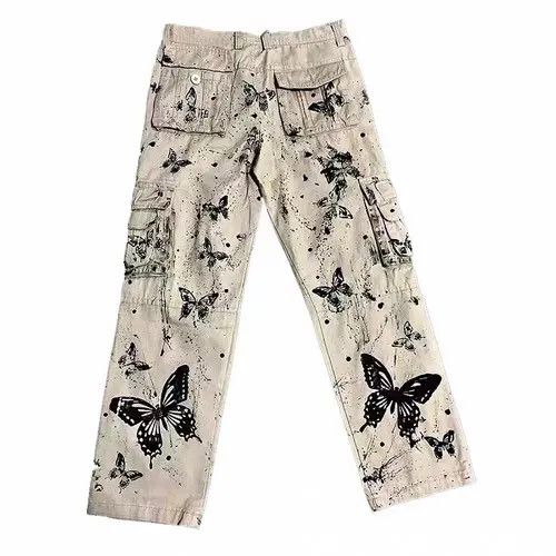 Jean Artist splash tie-dye butterfly overalls Size US 30 / EU 46 - 2 Thumbnail