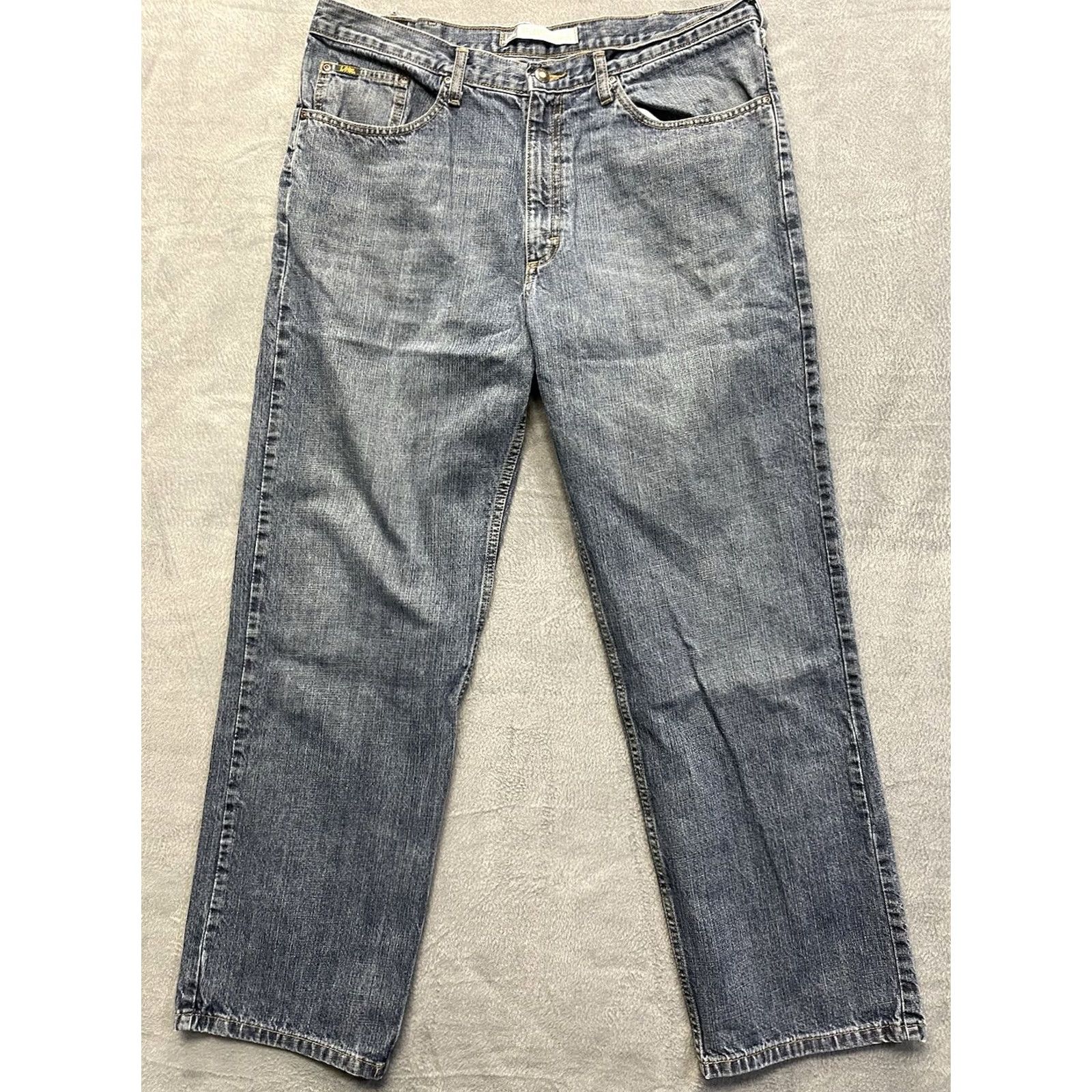 Lee Lee Jeans Mens 38 Blue Denim Size 38x33 Relaxed Straight Wash Distressed Baggy Size US 38 / EU 54 - 2 Thumbnail