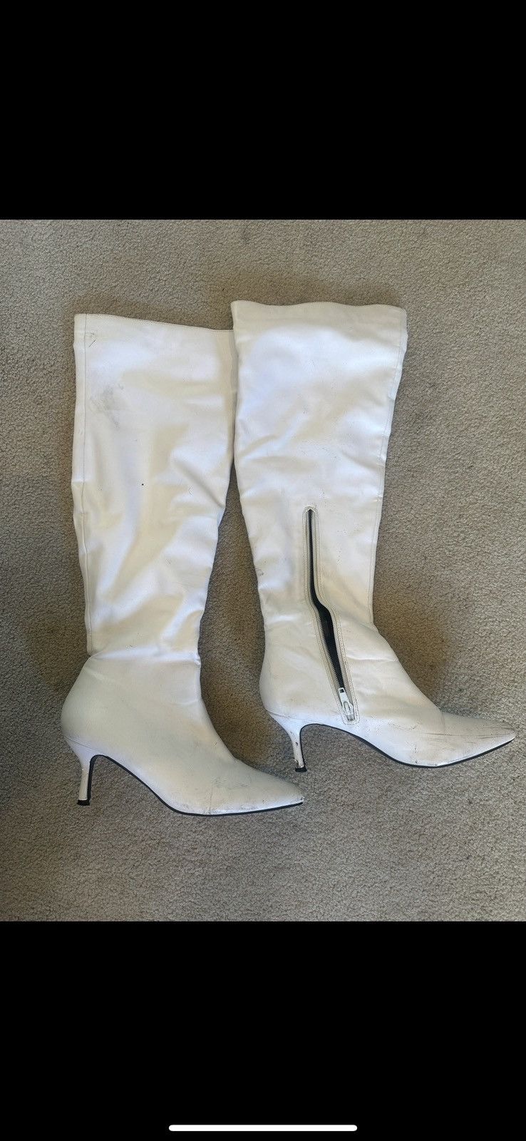 Other White knee-high boots with pointed toe Size US 7.5 / IT 37.5 - 2 Thumbnail