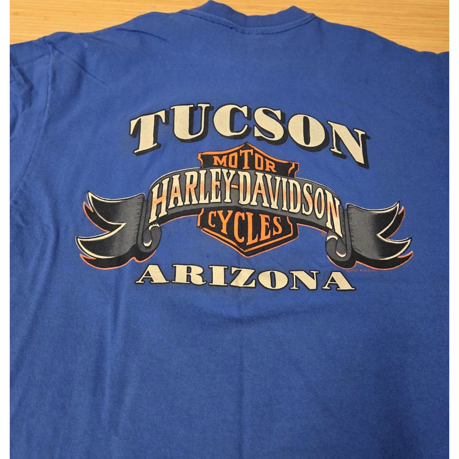 Harley Davidson VINTAGE Harley-Davidson Shirt Mens XL Blue Tucson Arizona Motorcycle Biker 90s Size US XL / EU 56 / 4 - 6 Thumbnail