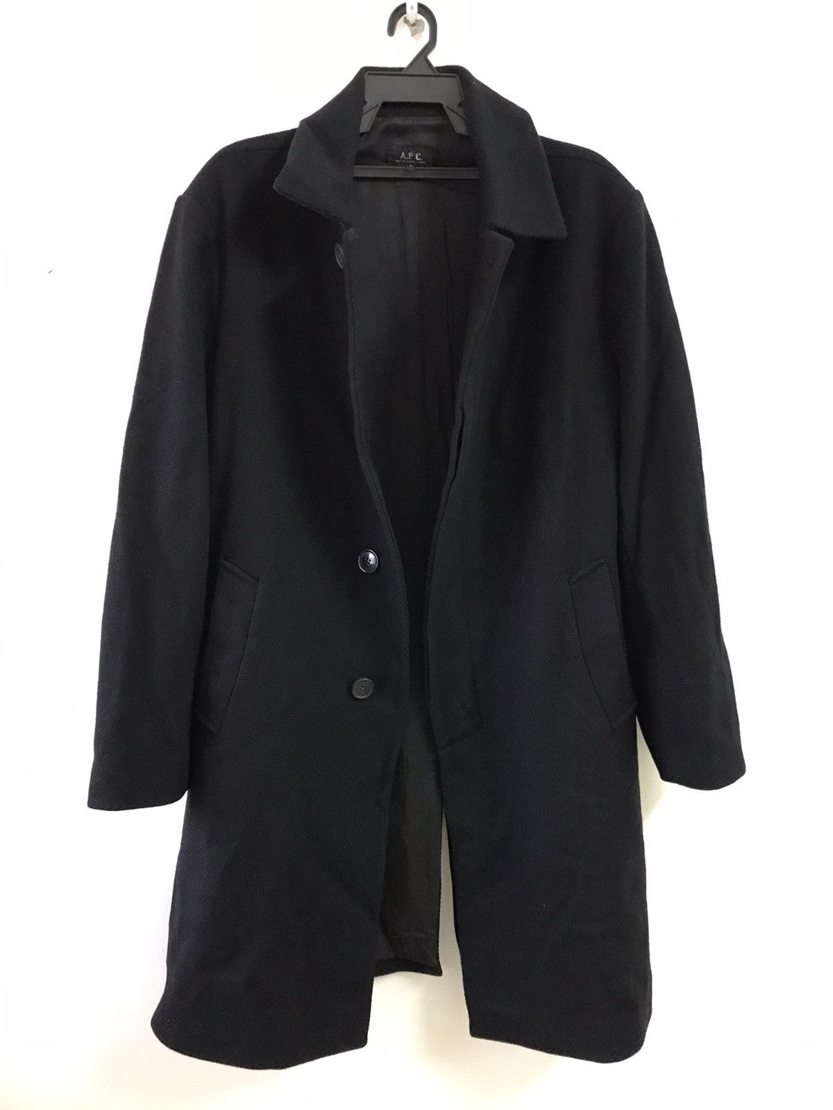 A.P.C. A.P.C. Paris Black Wool Long Single Breasted Coat Size US M / EU 48-50 / 2 - 4 Thumbnail