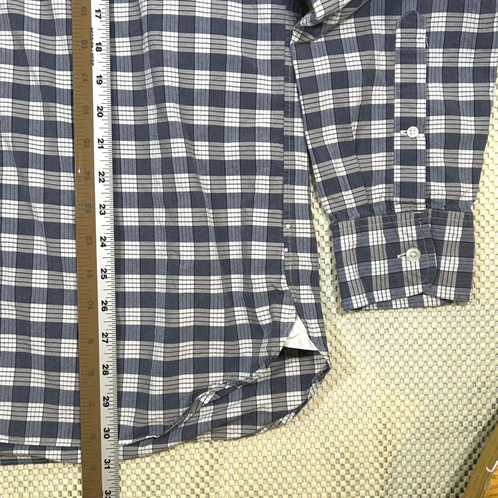 J.Crew J.CREW Plaid Button-Down Shirt Long Sleeve Cotton Blue White Mens Large L Shirt Size US L / EU 52-54 / 3 - 8 Thumbnail