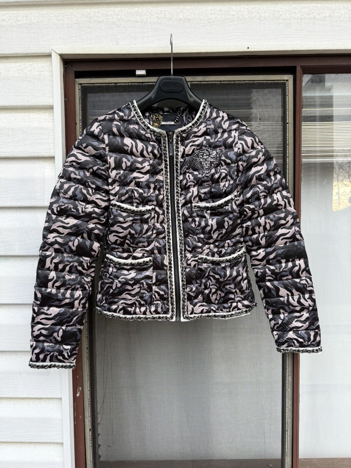Ed Hardy Ed Hardy Quilted Down Jacket Chain Details Tiger XS(Fits S) Size XS / US 0-2 / IT 36-38 - 2 Thumbnail