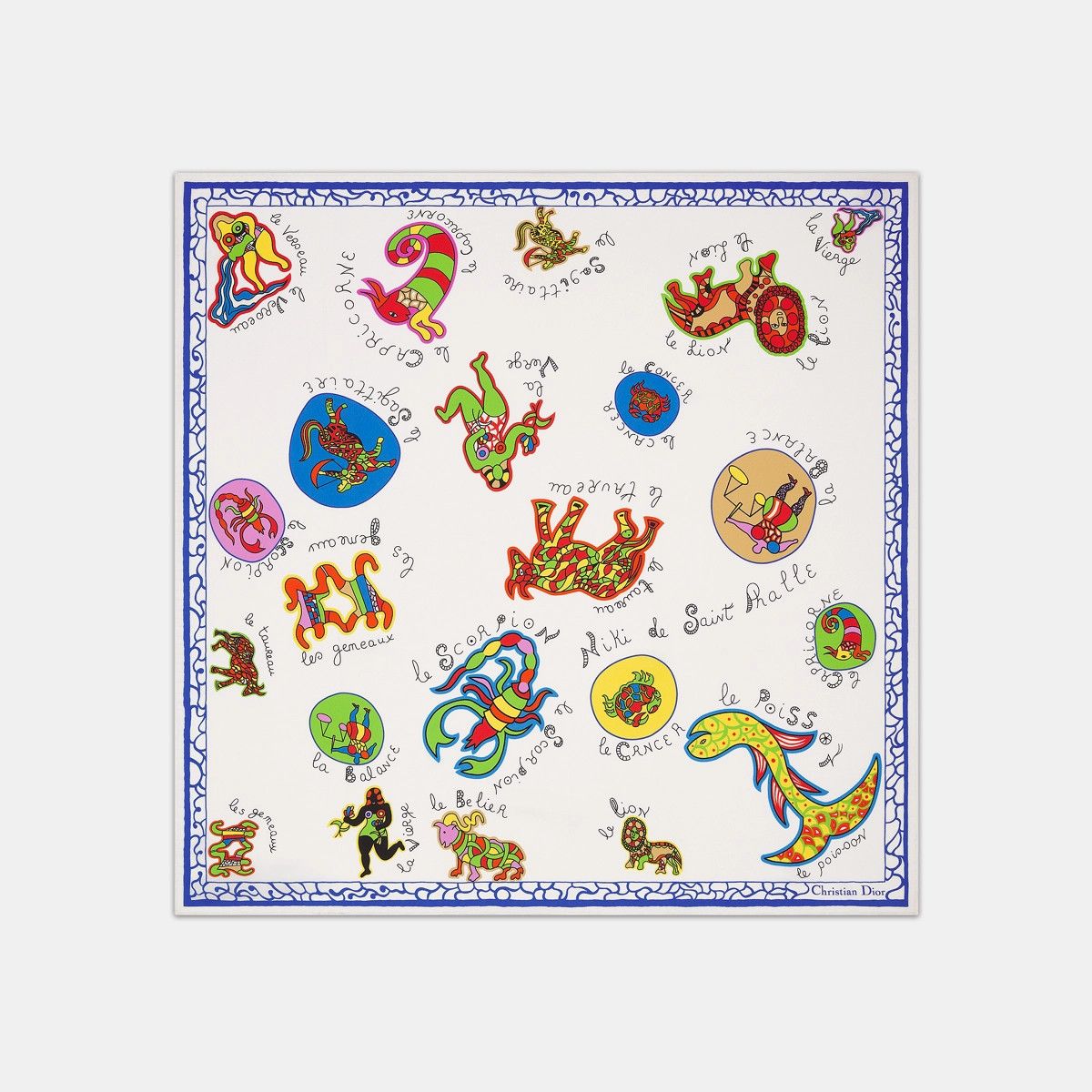 Dior o1bcso1str0226 Size:OS/Zodiac 70 Square Scarf in Multicolor Size ONE SIZE - 2 Thumbnail