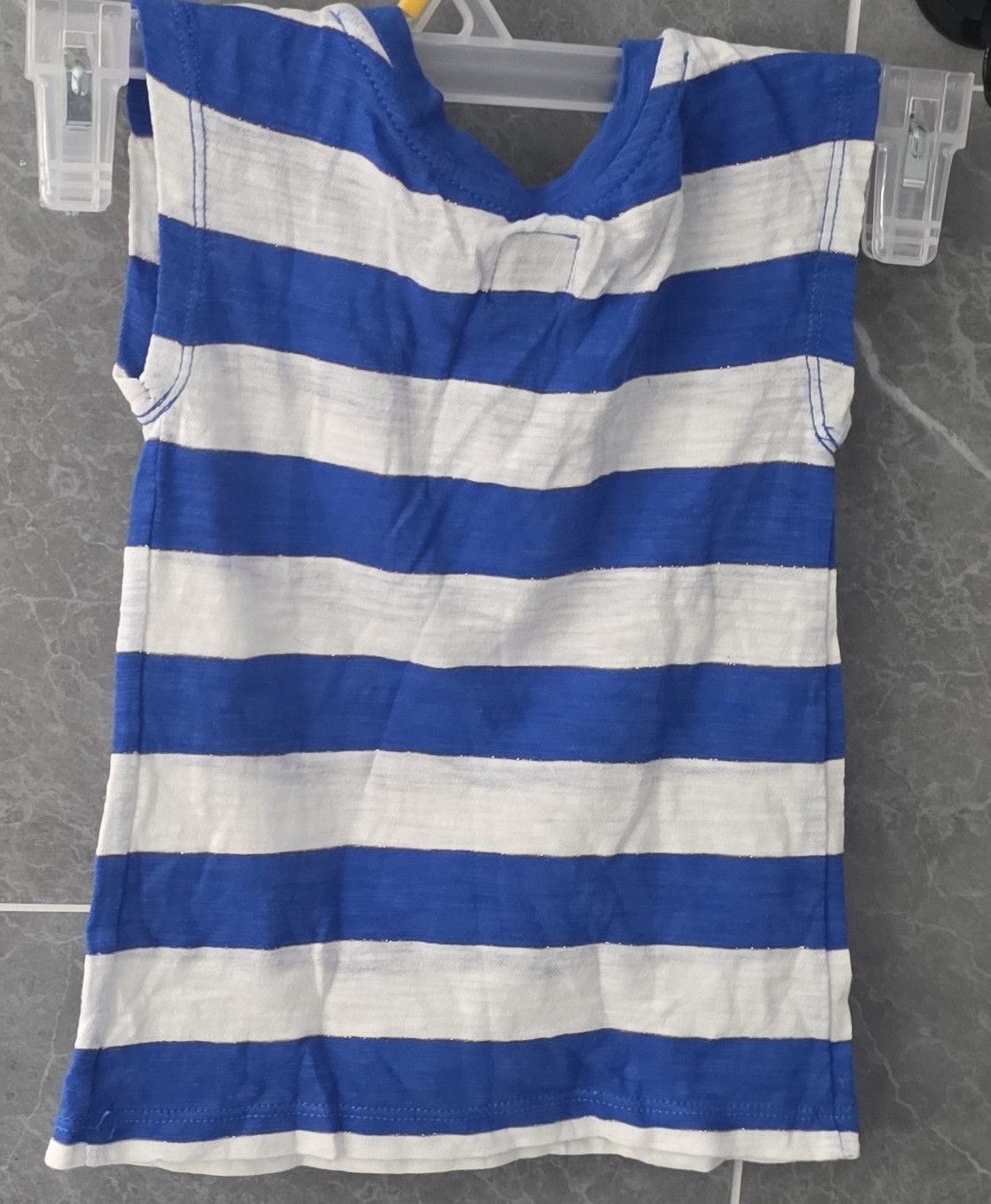 Gap NWT Baby GAP Girl's Blue White Gold Stripe Tank 12-18 Months Size ONE SIZE - 2 Thumbnail