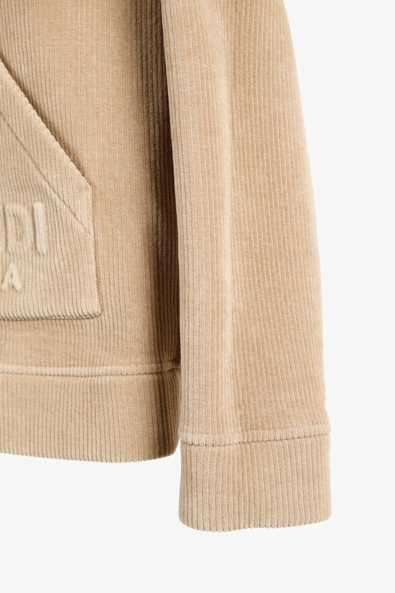 Fendi Fendi Tan Corduroy Logo-Embossed Zip Hooded Jacket Size US M / EU 48-50 / 2 - 6 Thumbnail