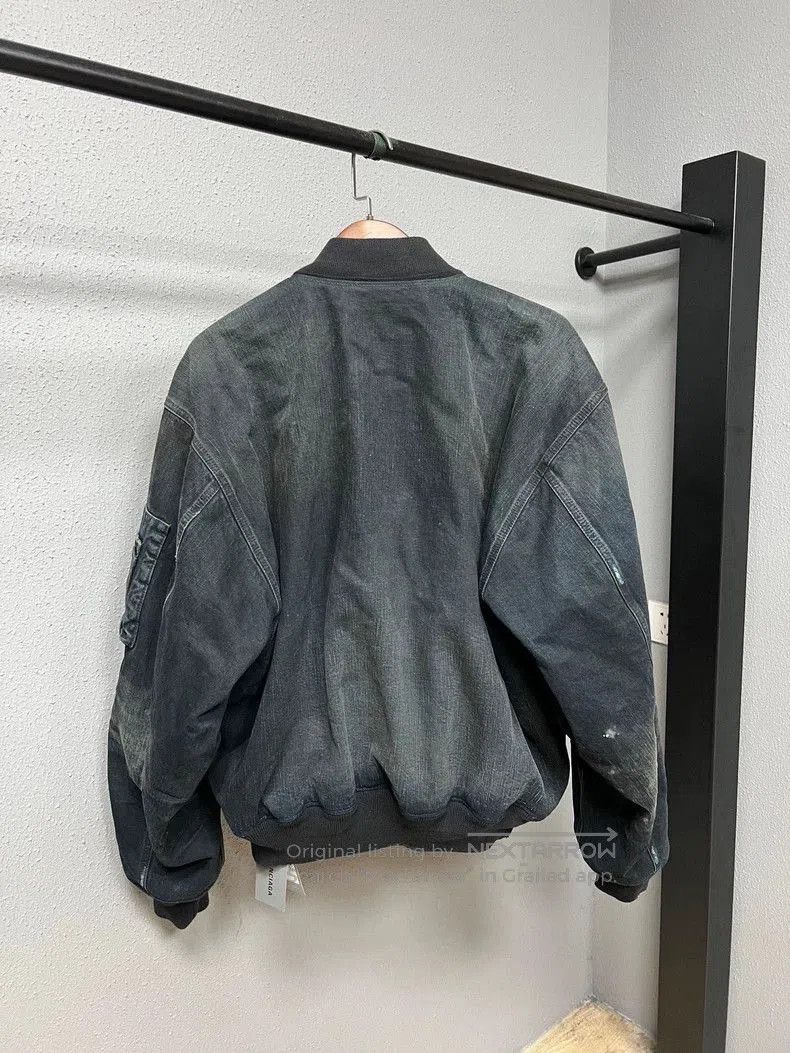 Balenciaga balenciaga distressed denim bomber jacket. Size US S / EU 44-46 / 1 - 2 Thumbnail