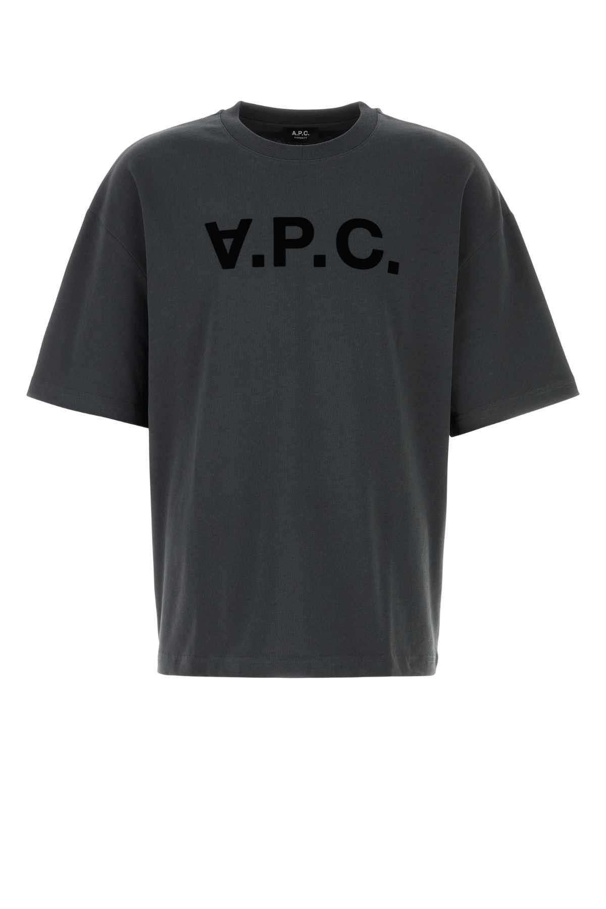 A.P.C. Graphite Cotton Oversize T-Shirt Size US XL / EU 56 / 4 - 1 Thumbnail