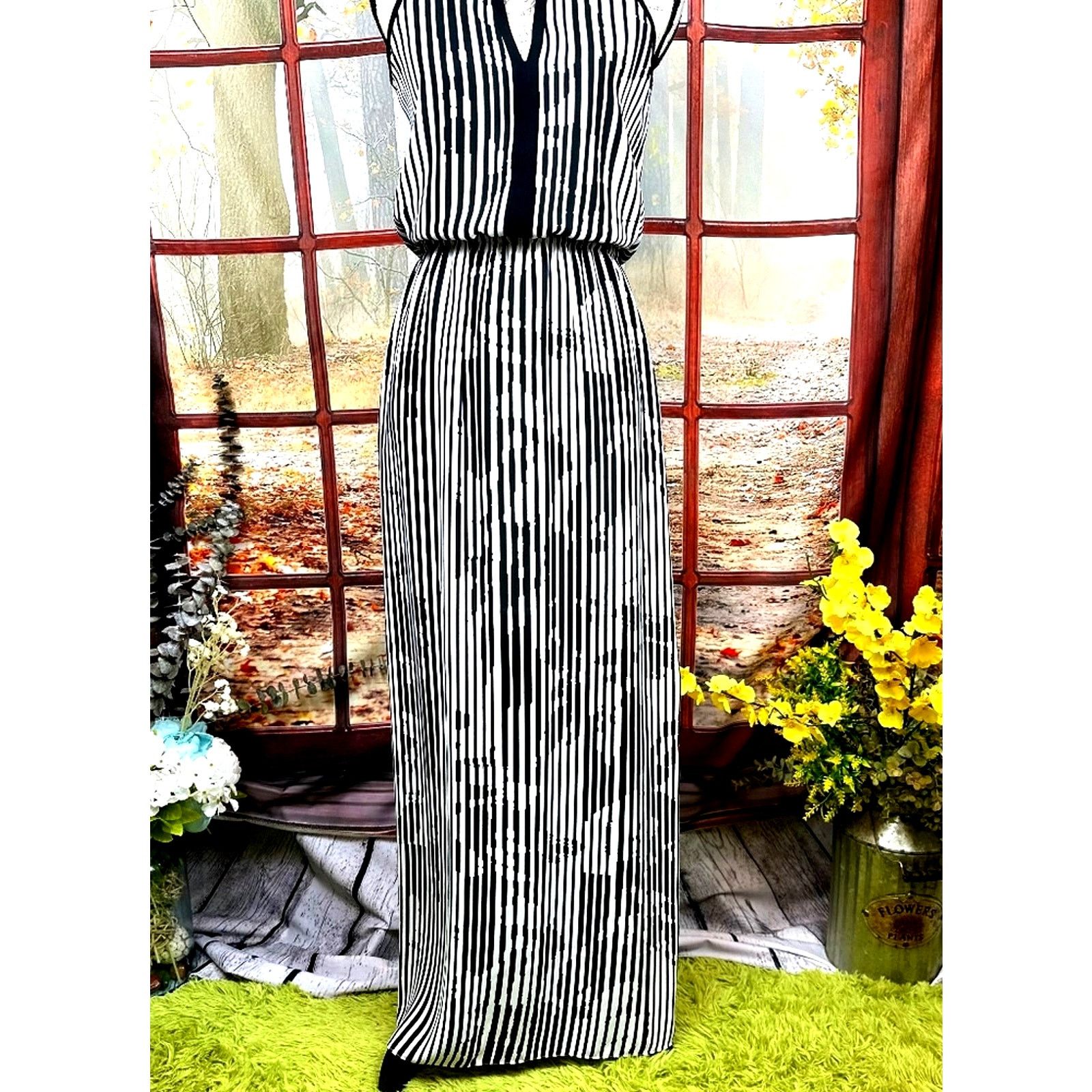 White House Black Market White House Black Market Striped Maxi Dress Black/White 2 Size XS / US 0-2 / IT 36-38 - 5 Thumbnail