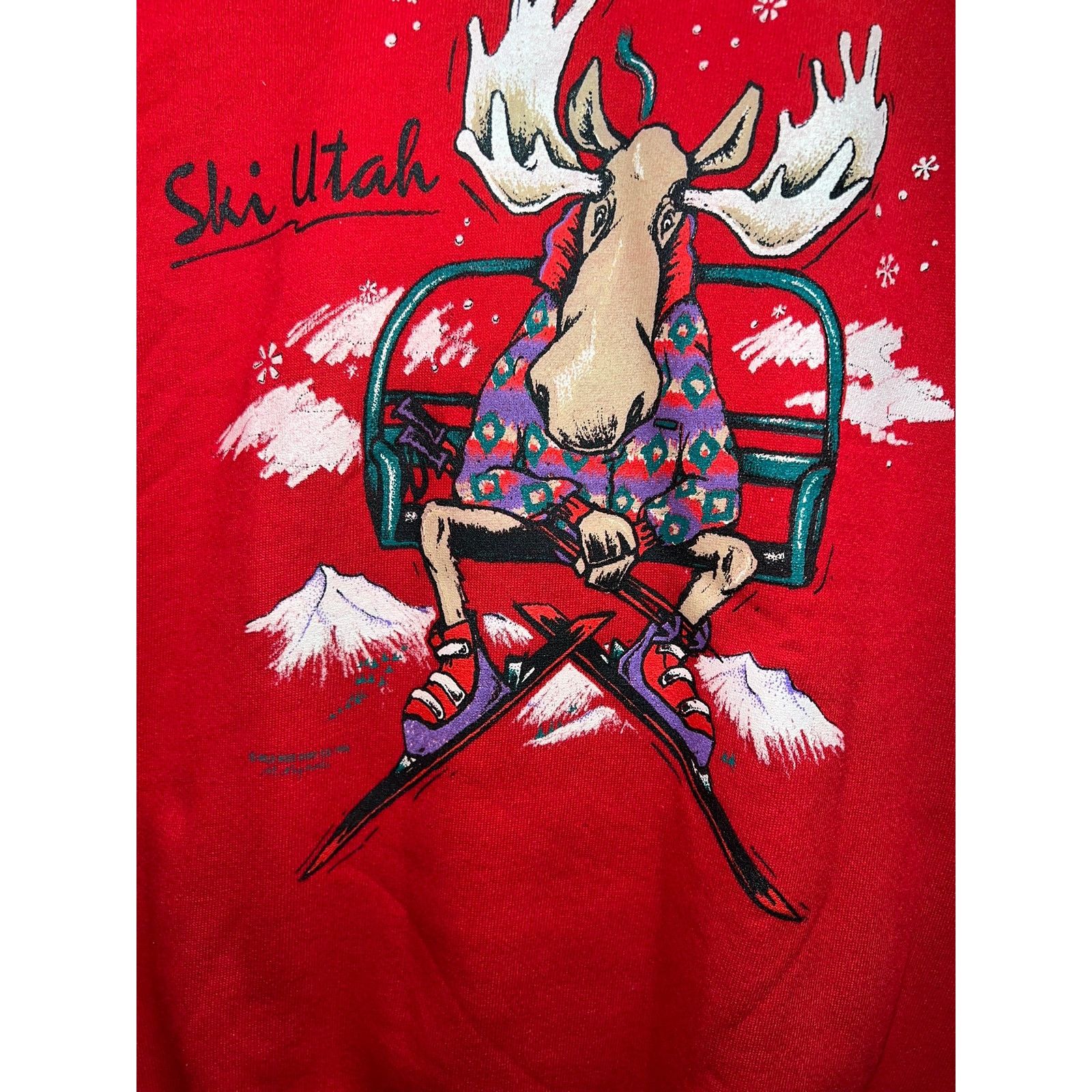 Vintage Vintage Ski Sweatshirt Skiing Crewneck Utah NWT 90s Large Size US L / EU 52-54 / 3 - 4 Thumbnail