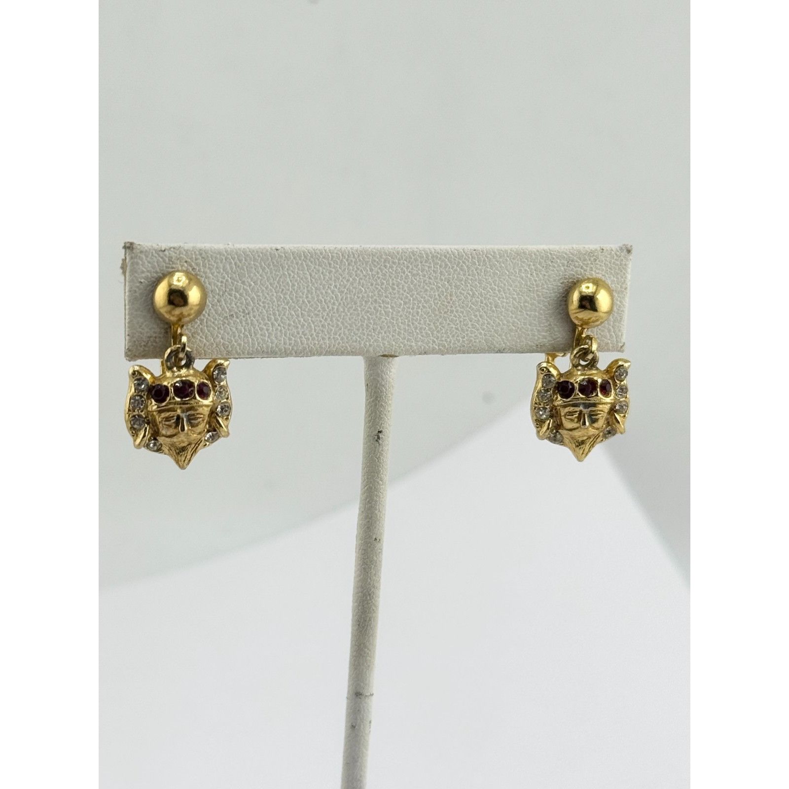 Vintage Vintage rhinestone king knight man dangle drop earrings Size ONE SIZE - 3 Thumbnail