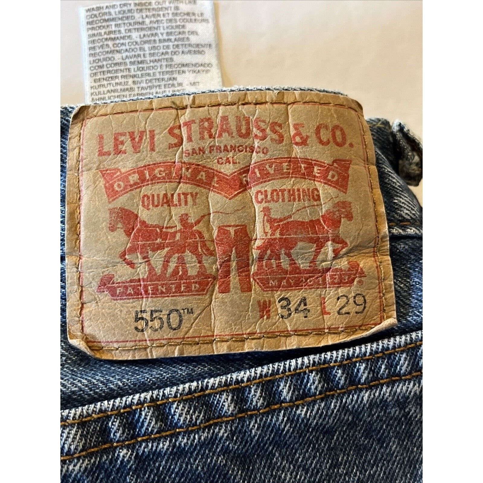 Levi's Levi’s 550 Mens 33x27 Relaxed Straight Leg Denim Jeans Blue Size US 33 - 2 Thumbnail