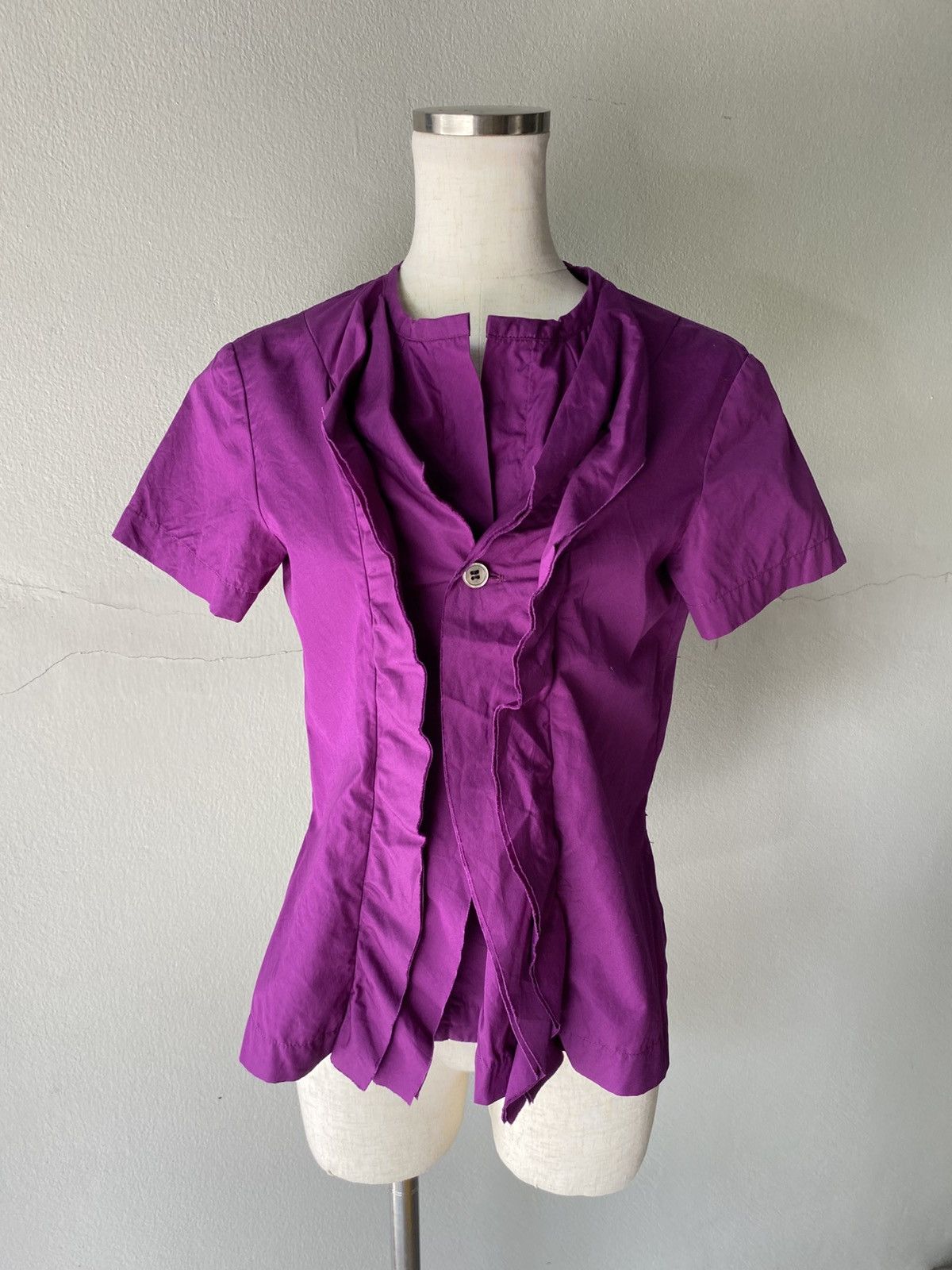 Comme des Garcons COMME des GARCONS Ruffled Purple Blouse Shirt Size M / US 6-8 / IT 42-44 - 3 Thumbnail