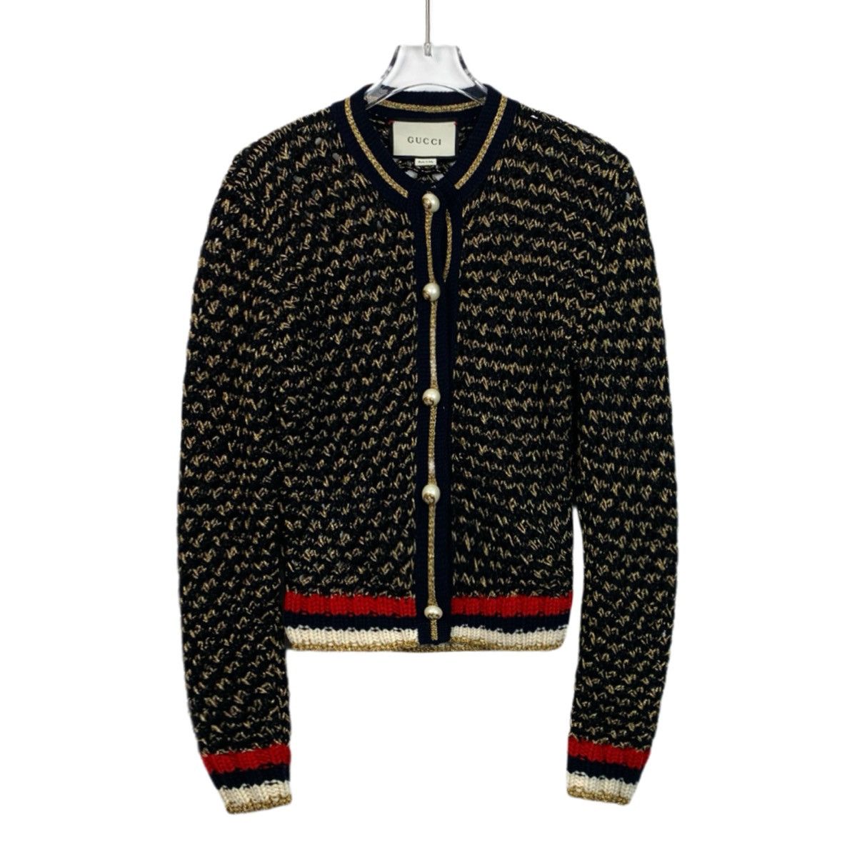 Gucci Gucci Color-block Striped Woven Knit Cardigan K26WX Size M / US 6-8 / IT 42-44 - 1 Thumbnail