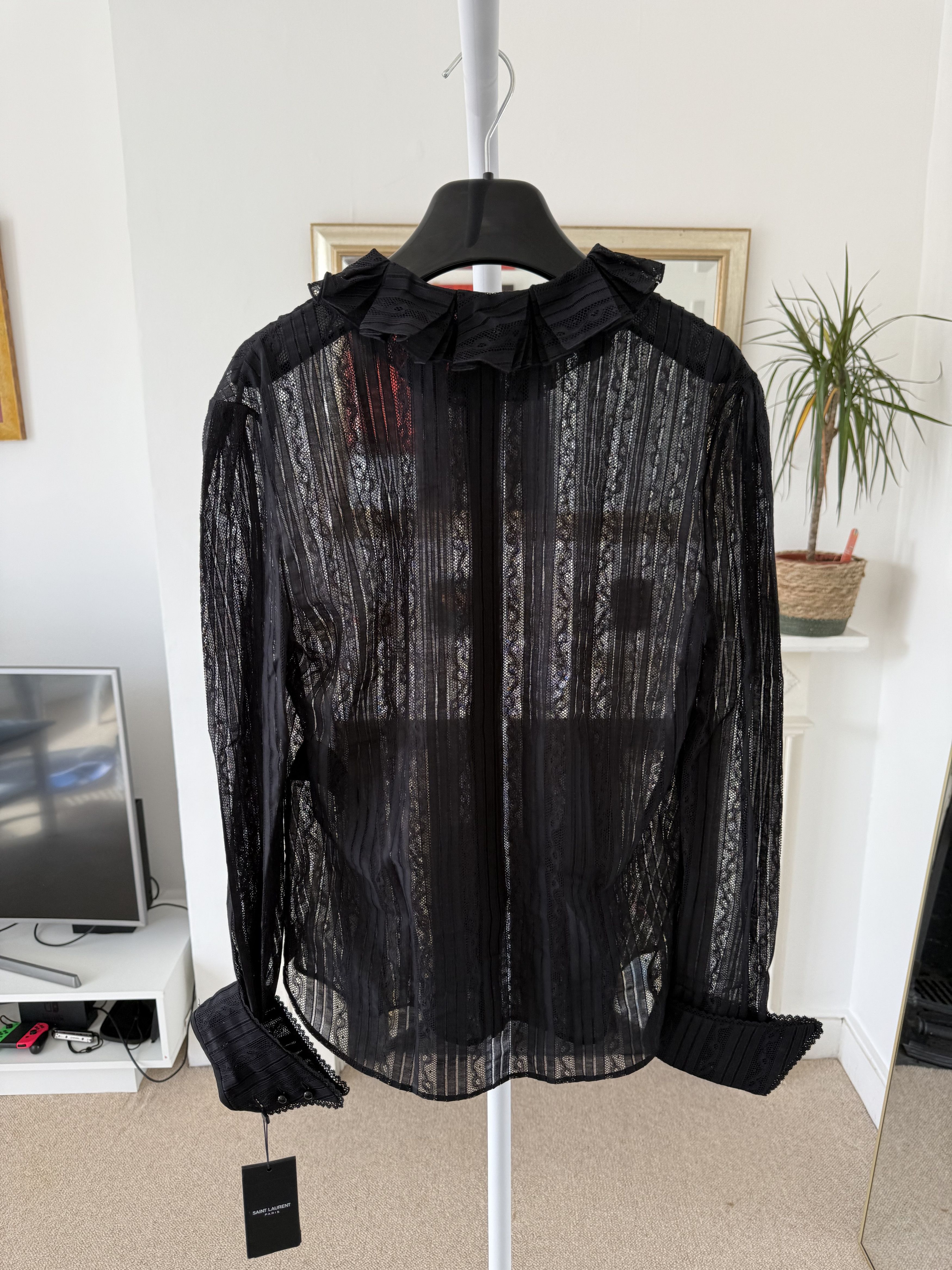 Saint Laurent Paris SS22 Saint Laurent Button Shirt in Lace Size US S / EU 44-46 / 1 - 9 Thumbnail