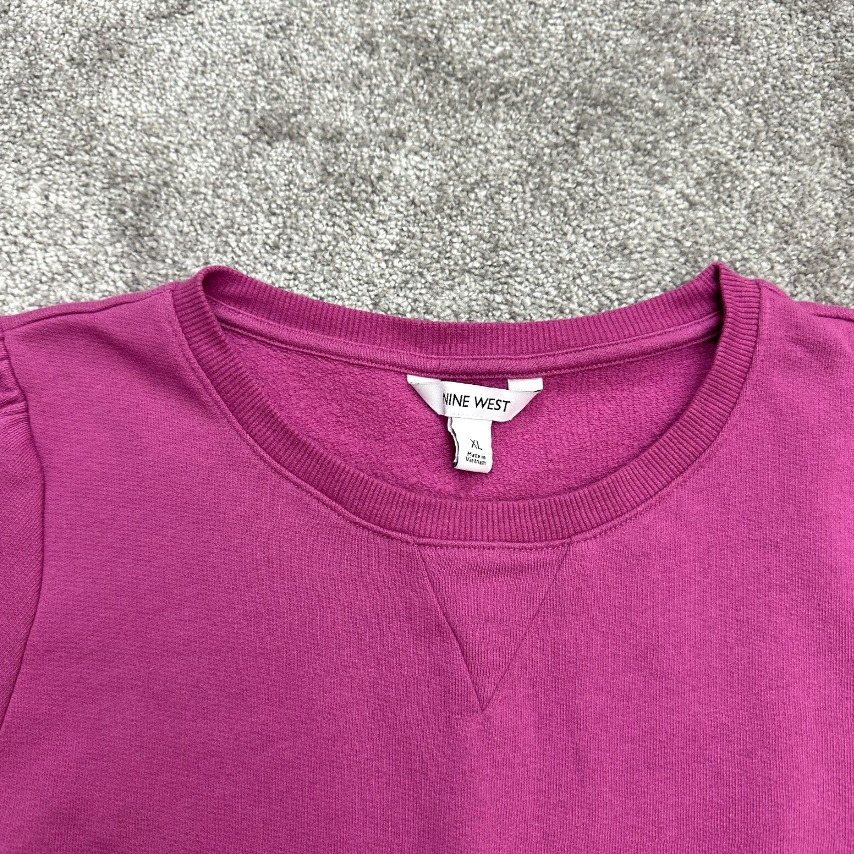 Nine West Nine West Sweatshirt Shirt Womens XL Pink Three Quarter Sleeve Crew Neck Fleece Pullover Casual Size XL / US 12-14 / IT 48-50 - 3 Thumbnail