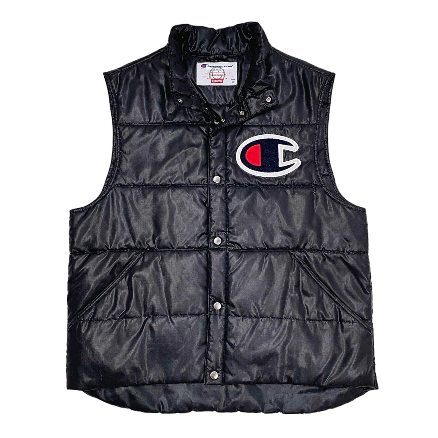 Supreme x Champion Puffer Down Vest Black Size US XL / EU 56 / 4 - 1 Thumbnail