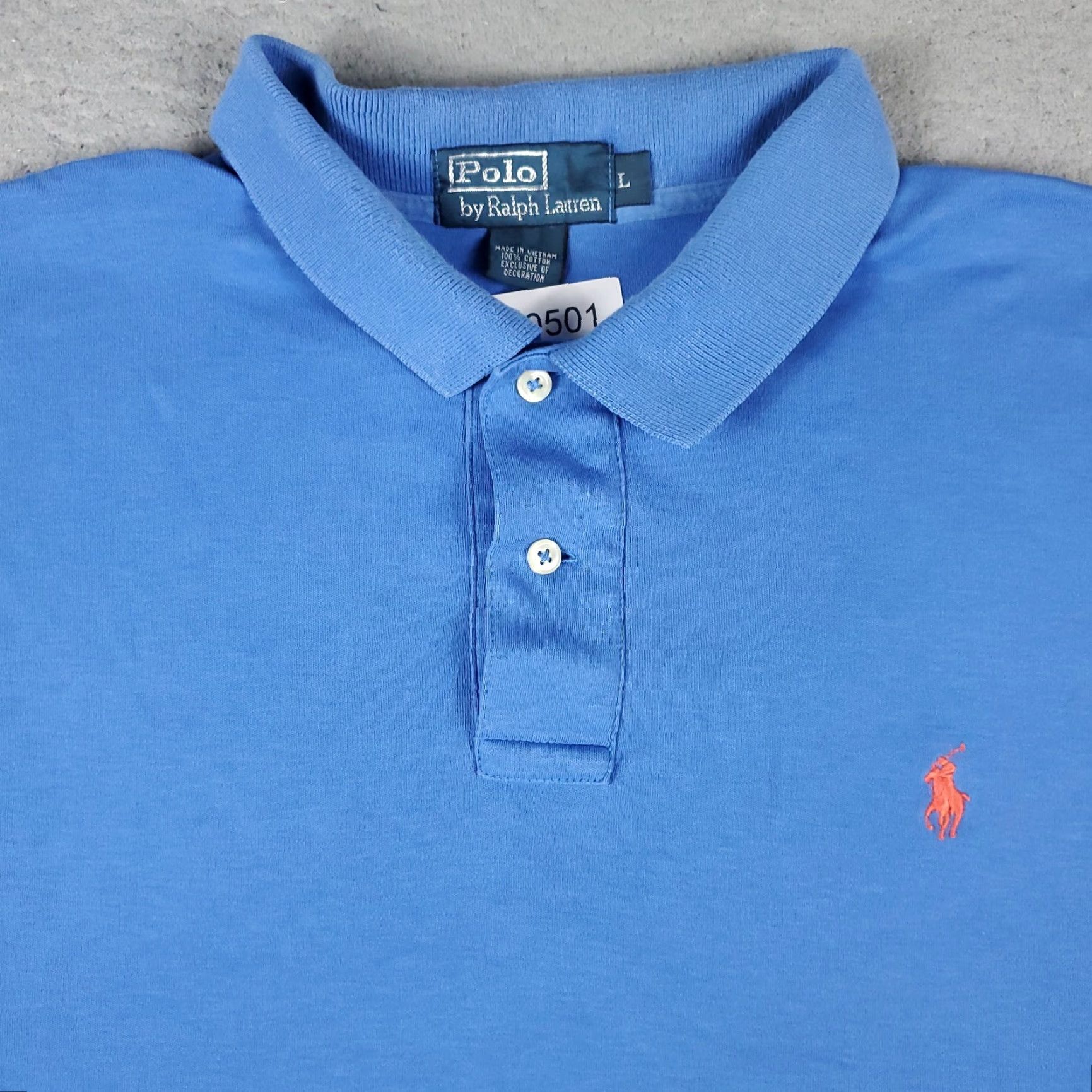 Ralph Lauren Ralph Lauren Polo Shirt Mens Large Blue Pony Polo Shirt Casual Short Sleeve Button Collar Regular Fit - 90s/Modern American Preppy Theme Mens Size US L / EU 52-54 / 3 - 2 Thumbnail