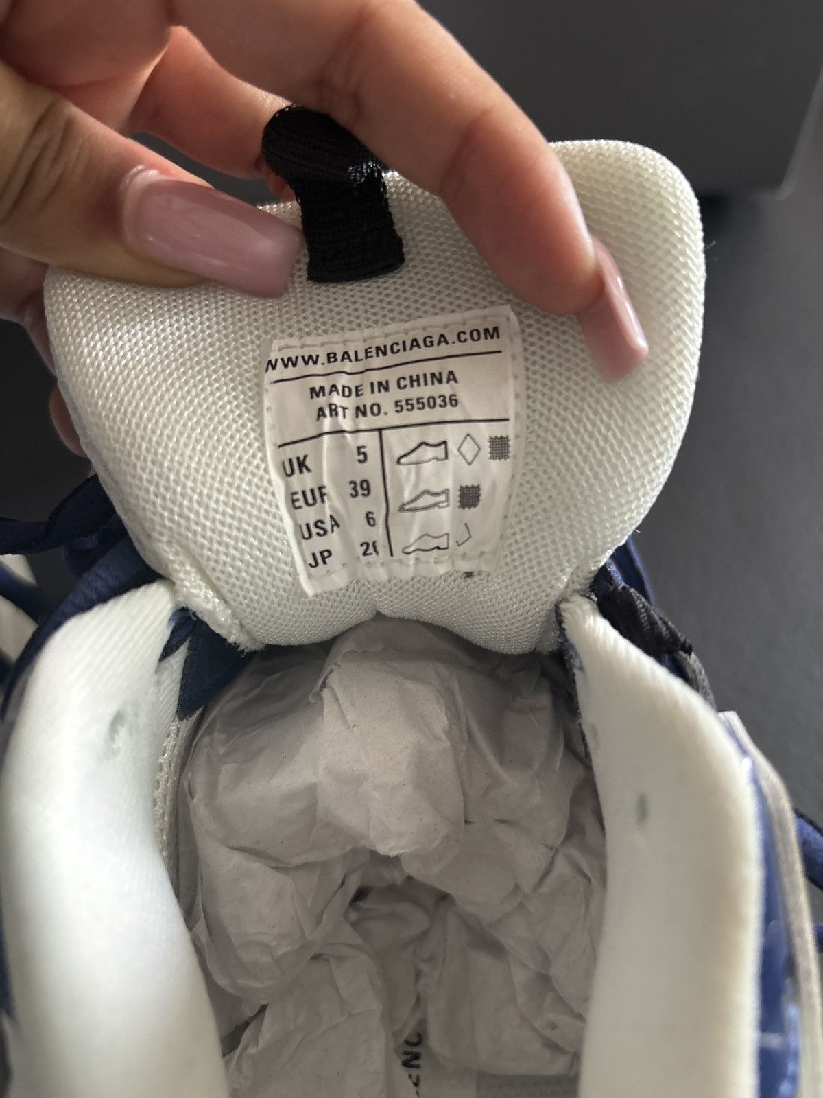 NWT Balenciaga Track Sneaker LED Metallic Silver and blue