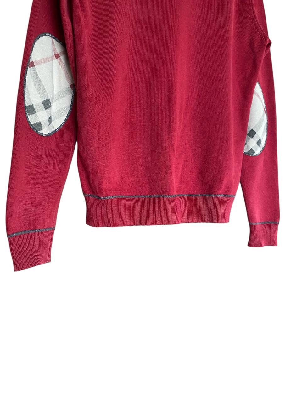Burberry Burberry Brit cotton knit sweater red nova check elbow patch Size US S / EU 44-46 / 1 - 13 Thumbnail