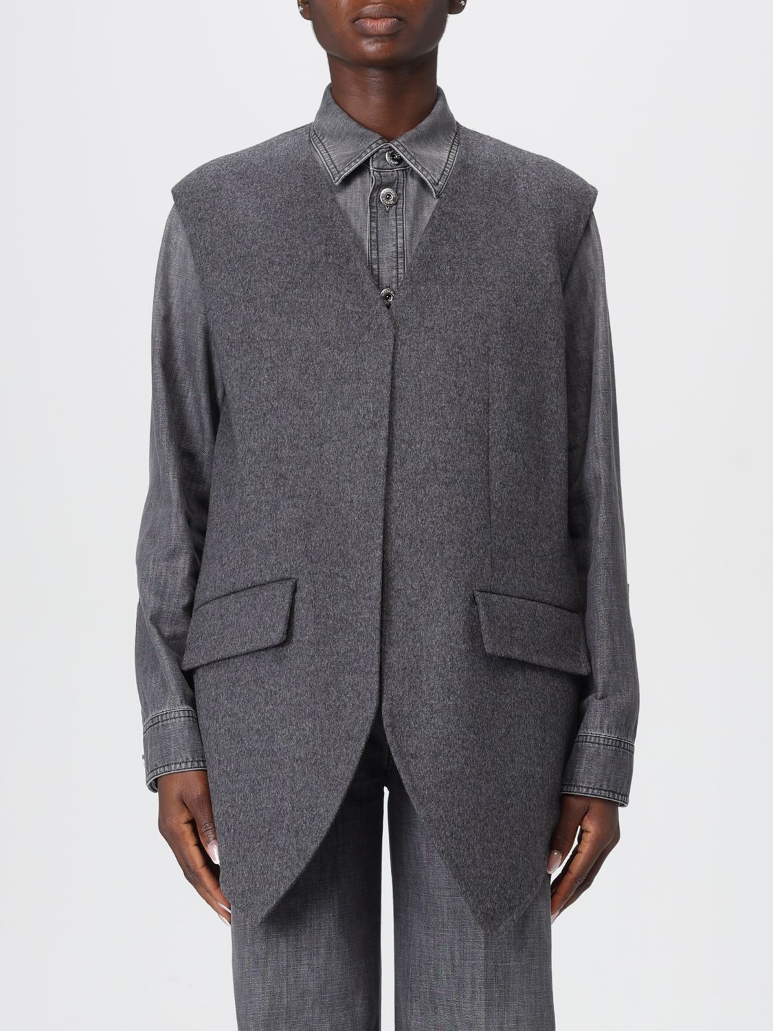 Bottega Veneta Bottega Veneta Waistcoat Woman Grey Size XS / US 0-2 / IT 36-38 - 1 Thumbnail