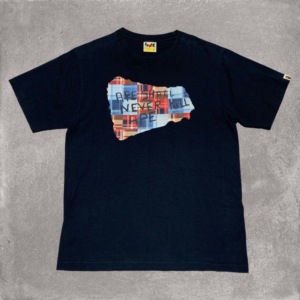 Bape Bape Large Ape Shall Never Kill Ape Navy Blue Tee Size US L / EU 52-54 / 3 - 1 Thumbnail