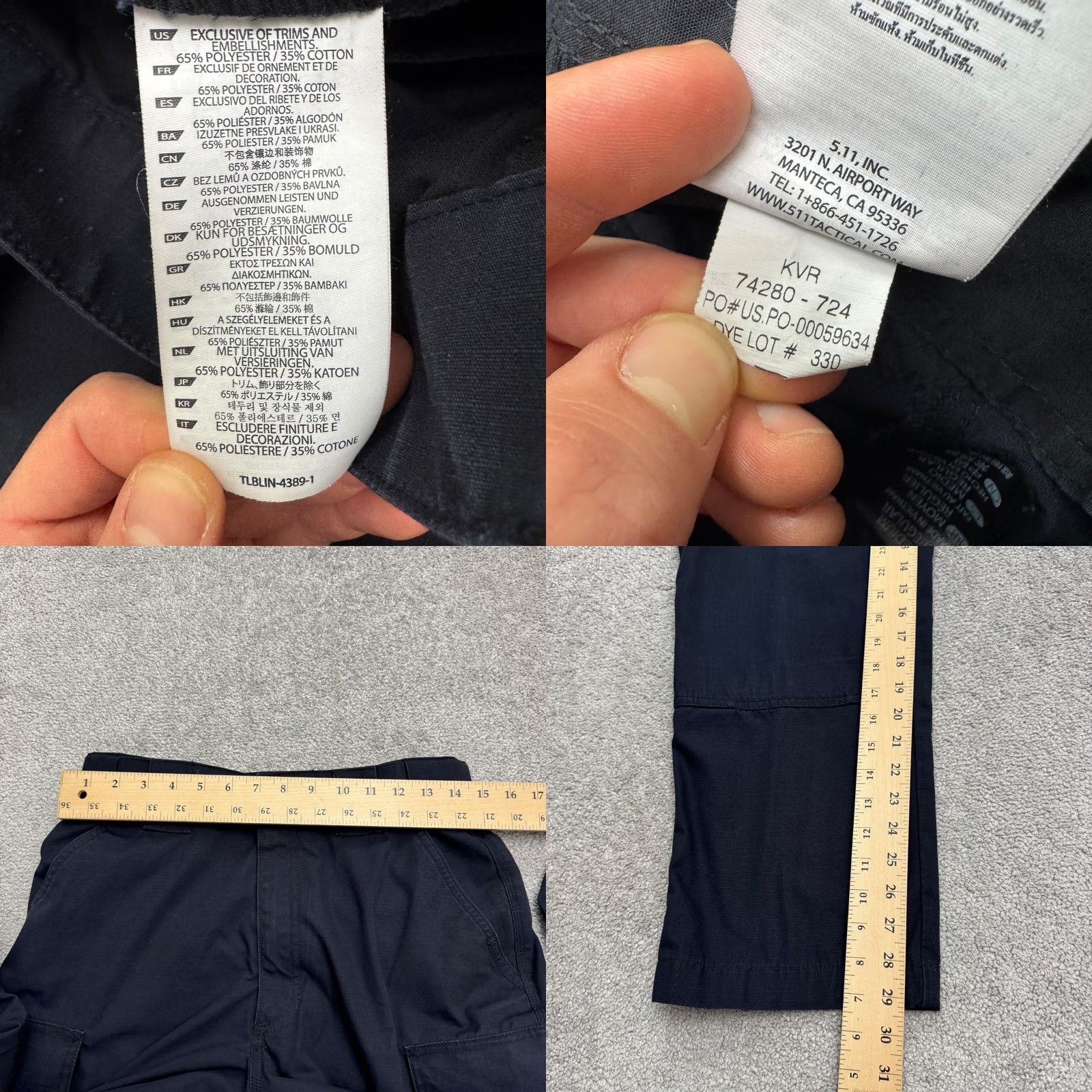 Vintage 5.11 Tactical Taclite Cargo Straight Pants Mens M Navy Blue Regular Size US 31 - 8 Thumbnail