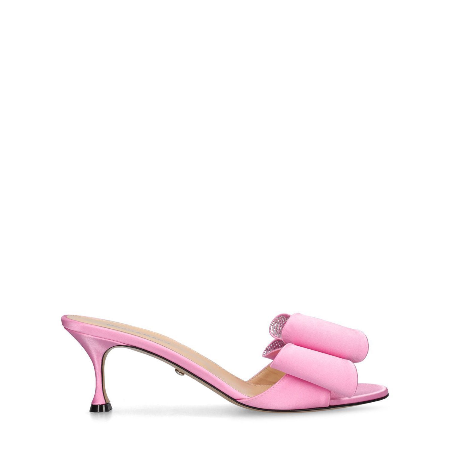 MACH & MACH Le Cadeau Double Bow Pink Satin 65mm Mules New (