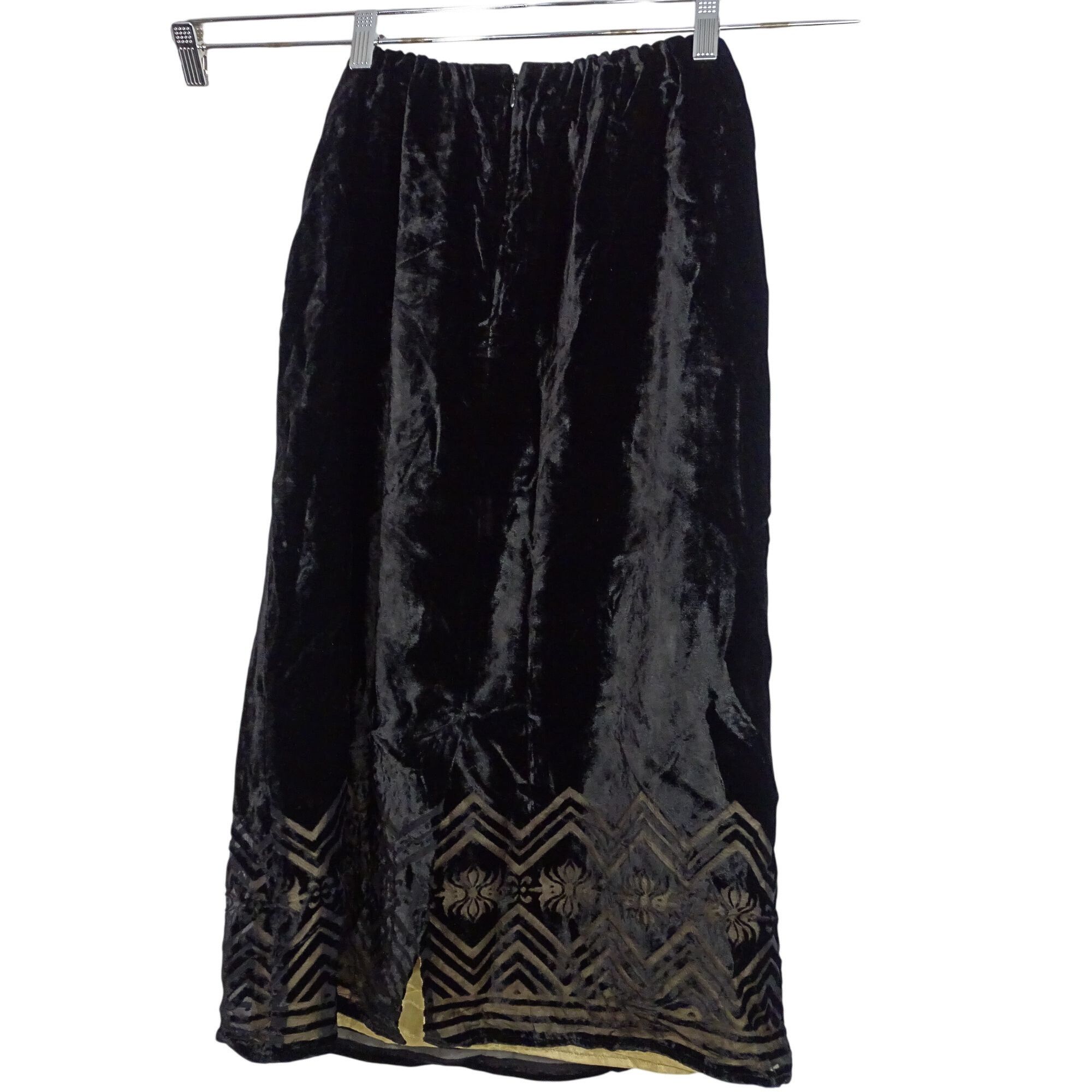 Other Vintage Victor Costa Occasion Black Velvet Skirt Size XS Size 24" / US 00 / IT 34 - 4 Thumbnail