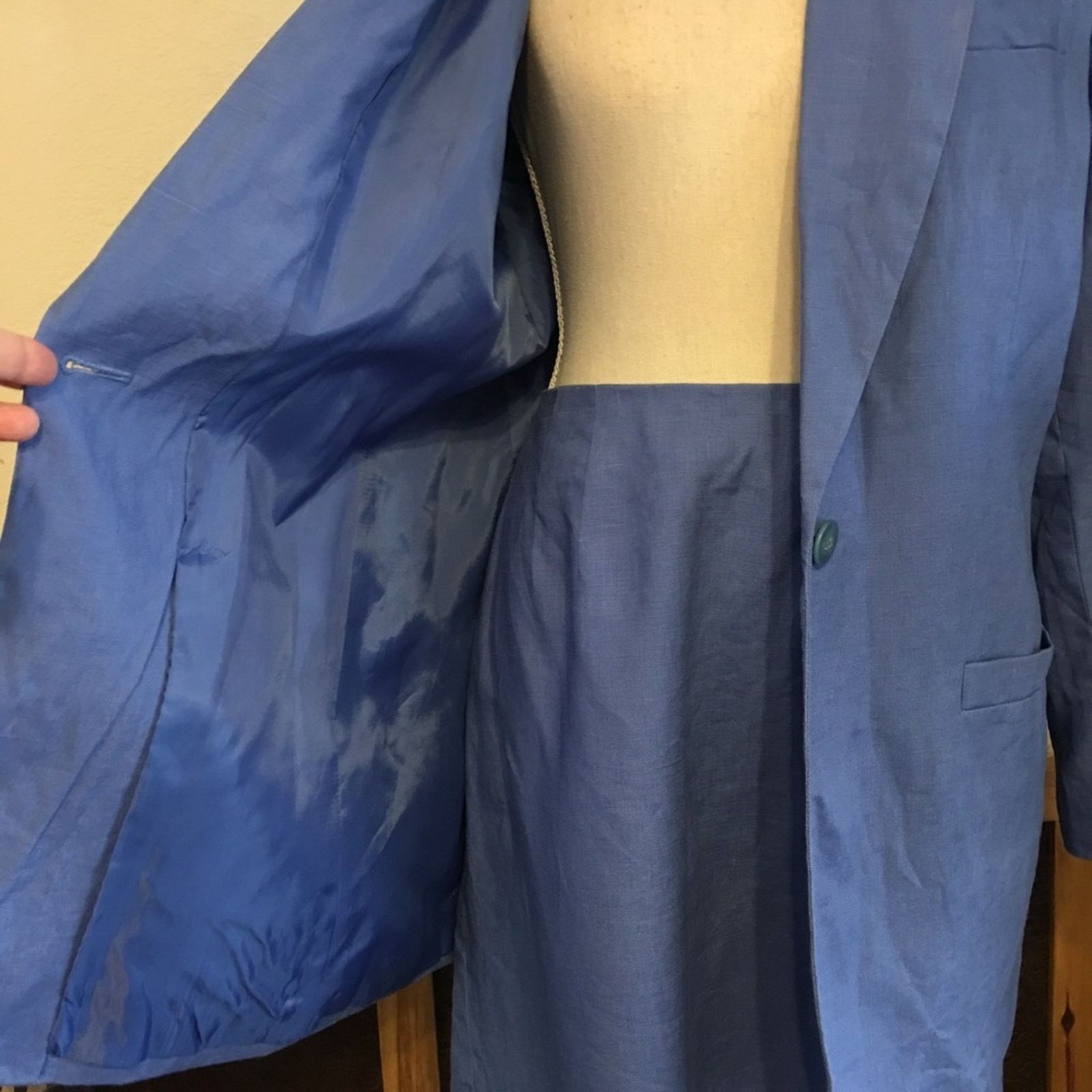 Vintage Vintage 90s Amanda Smith slate blue linen suit Size XL / US 12-14 / IT 48-50 - 6 Thumbnail