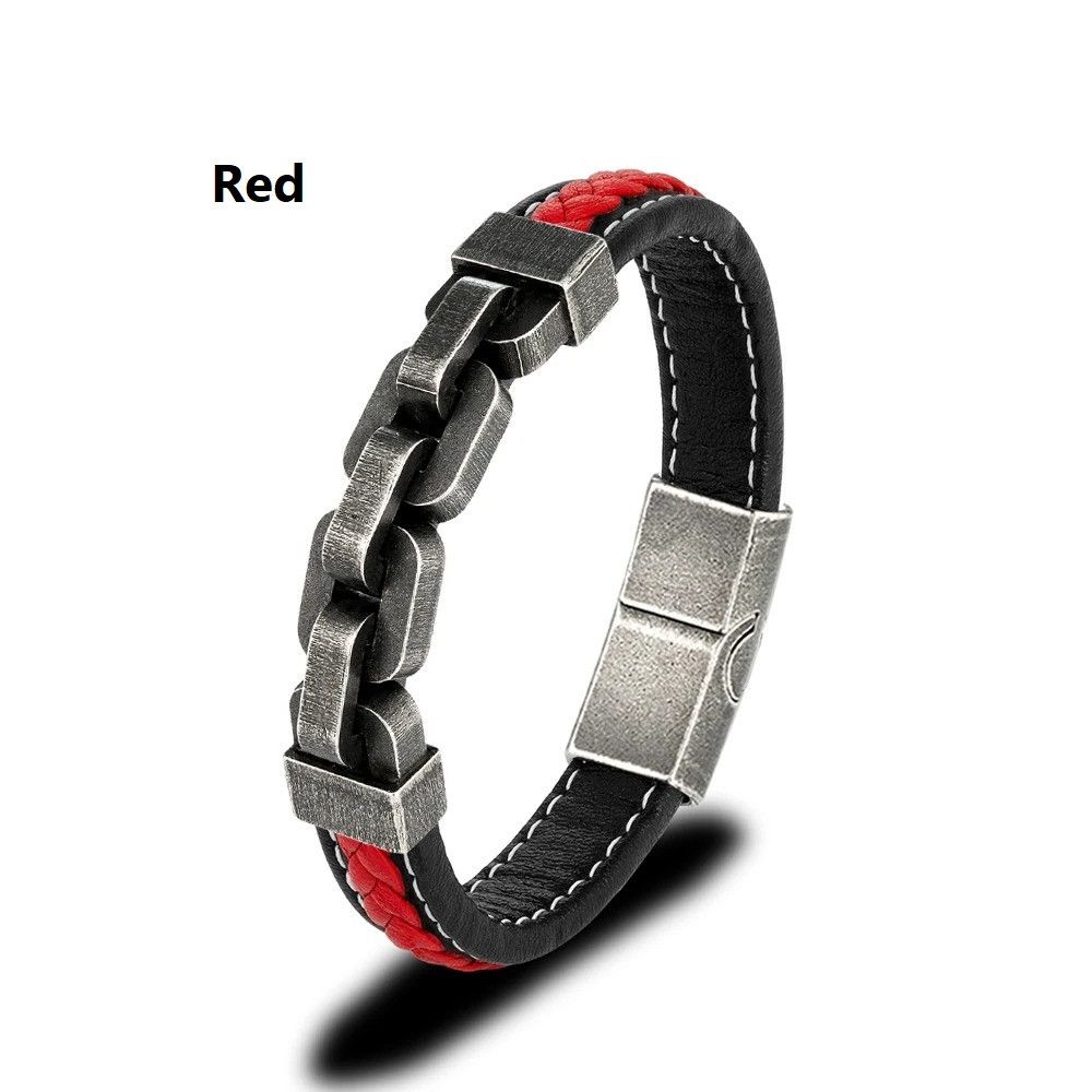 Other Chain Leather Bracelet Accessories Cuff Gift For Him Size ONE SIZE - 12 Thumbnail