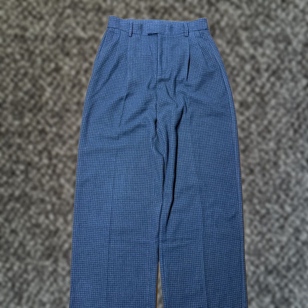 Rails Rails Womens Wide Leg Marnie Pants Plaid Pleated Wool High Rise LL1 Blue Size 26" / US 2 / IT 38 - 1 Thumbnail
