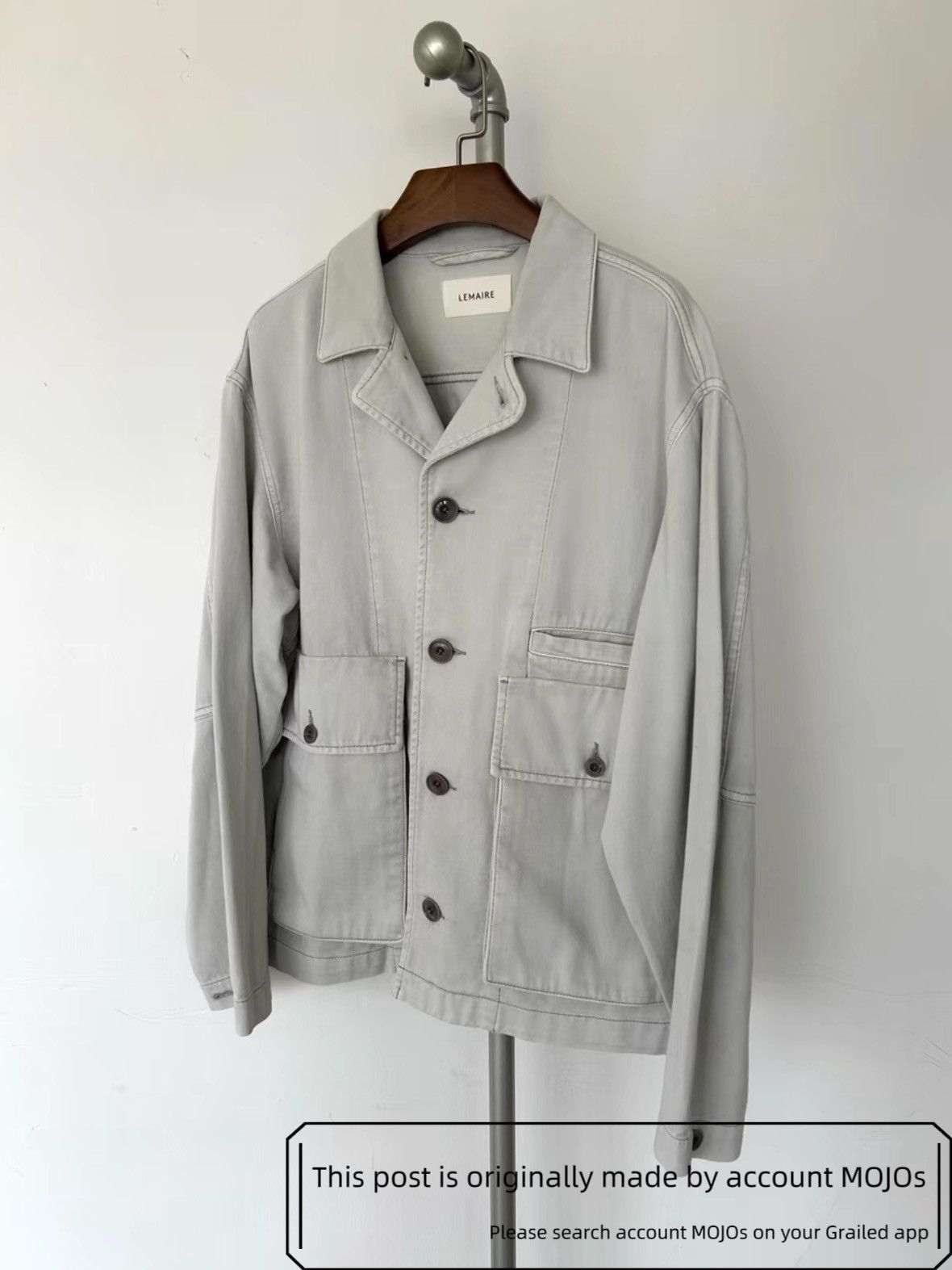 Lemaire Sz M Lemaire Boxy Light Gray Denim Jacket mojos2101 Size US M / EU 48-50 / 2 - 1 Thumbnail