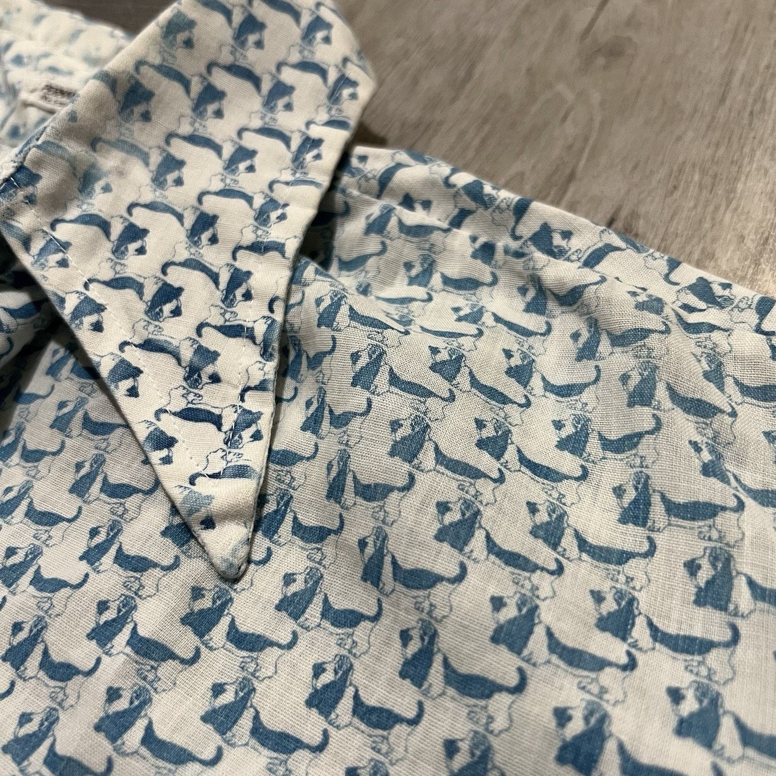 Vintage VTG Dachsund Printed Button Shirt Abstract Weiner Dog Print Size US M / EU 48-50 / 2 - 3 Thumbnail
