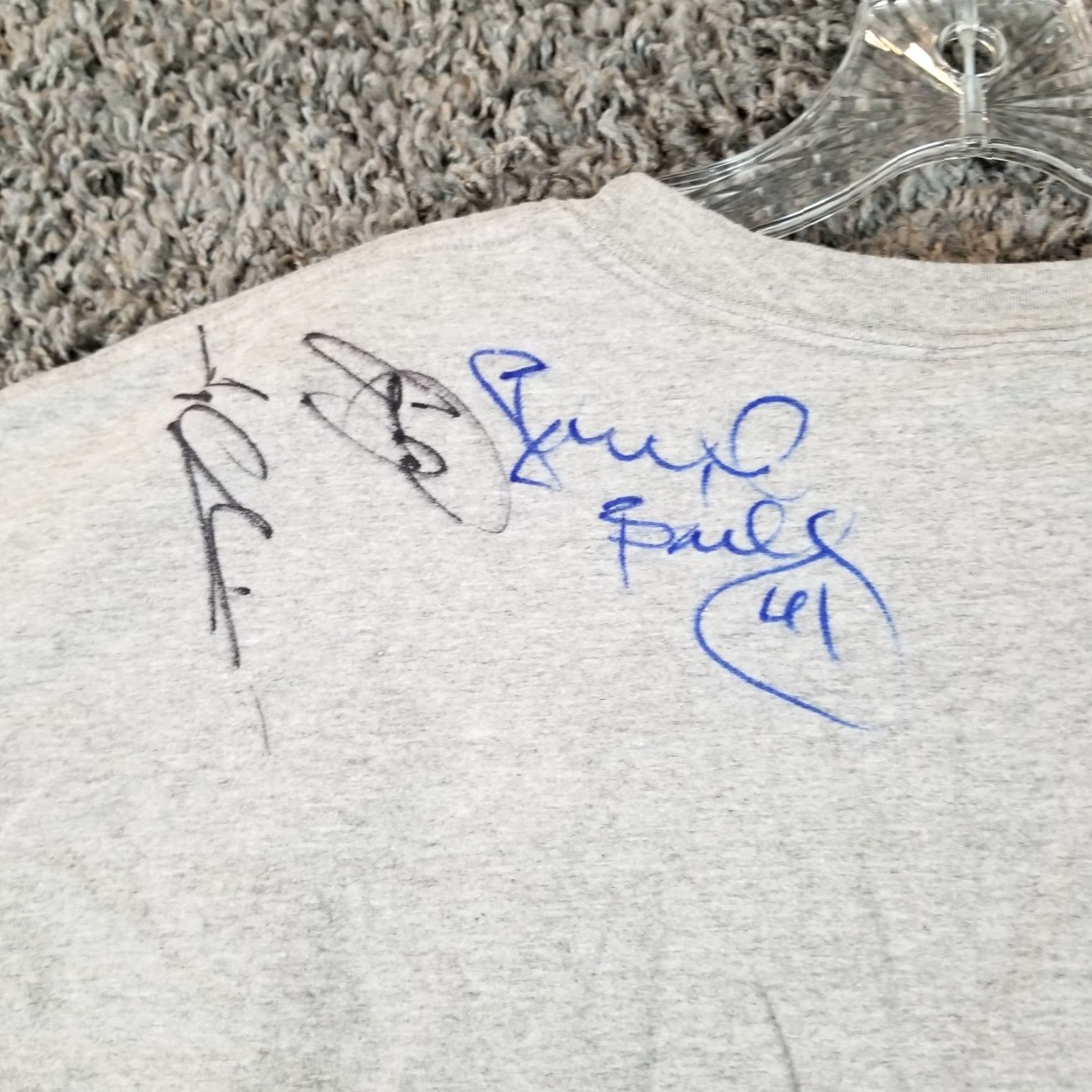 Vintage Fahrenheit Utah Jazz T-Shirt Mens Short Sleeve Gray Signed 2X Sizes Regular Jazz 2XL Mens Size US XXL / EU 58 / 5 - 6 Thumbnail