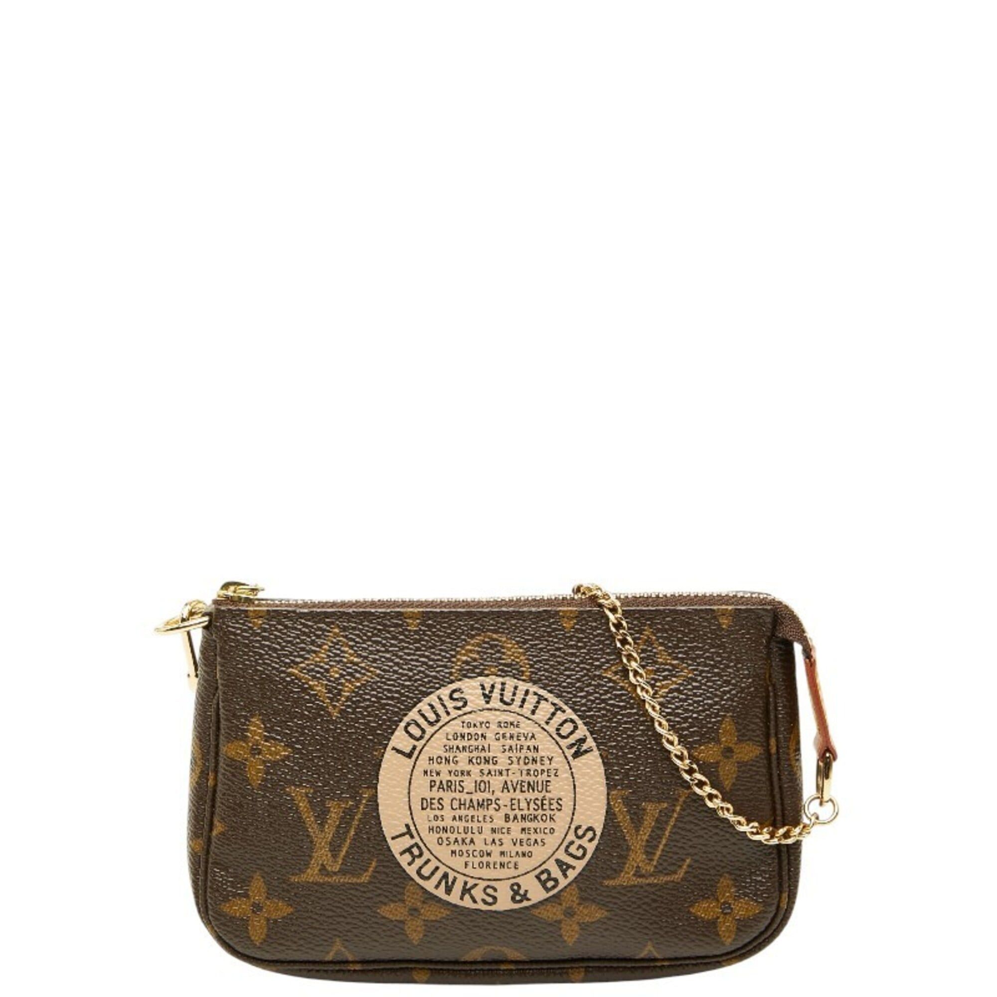Louis Vuitton Louis Vuitton Monogram Mini Pochette Accessoires T&B Handbag Pouch M60153 Brown Leather Women's LOUIS VUITTON Size ONE SIZE - 1 Thumbnail