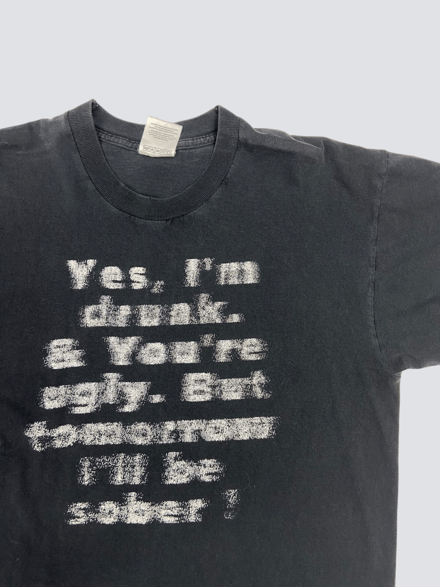 Vintage YES, I'M DRUNK & YOU'RE UGLY! FUNNY ARCHIVE TEE 1990s - № 6 Size US L / EU 52-54 / 3 - 2 Thumbnail